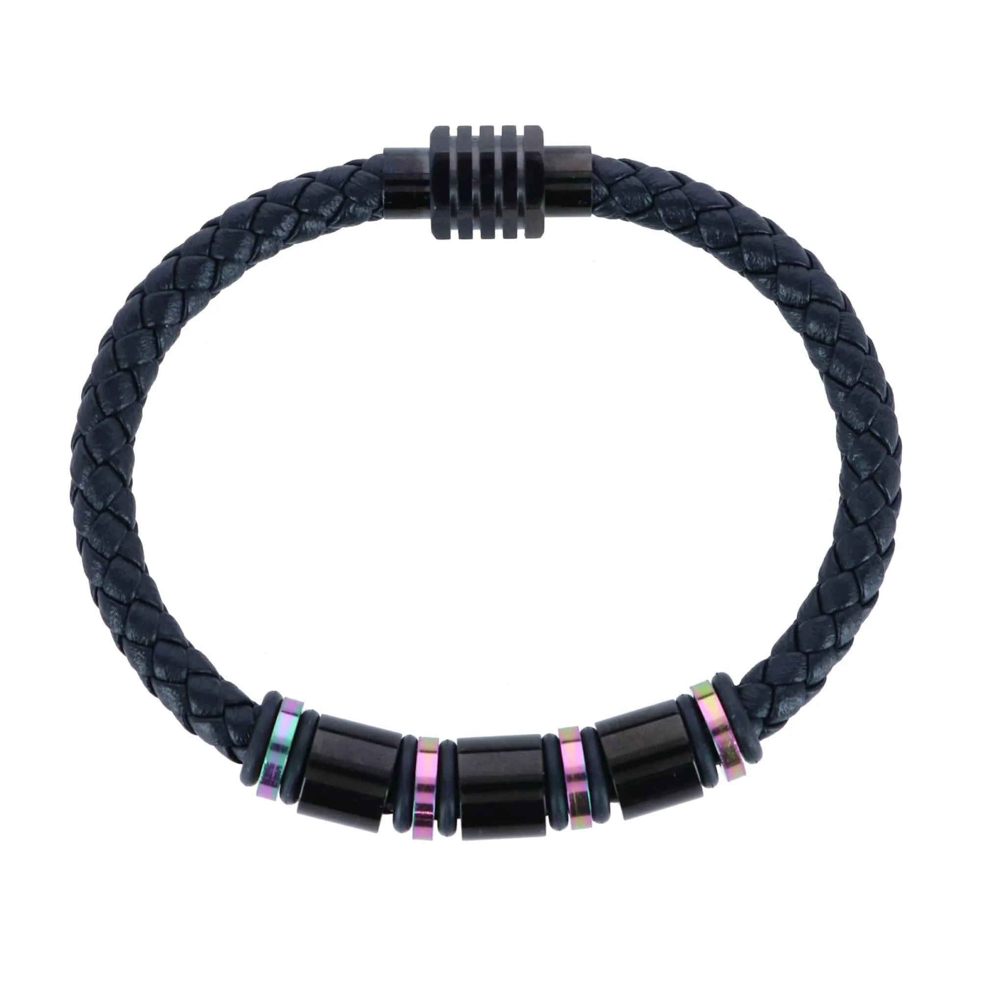 Subtle Color Magnetic Secure Clasp Leather Bracelet - Image 3