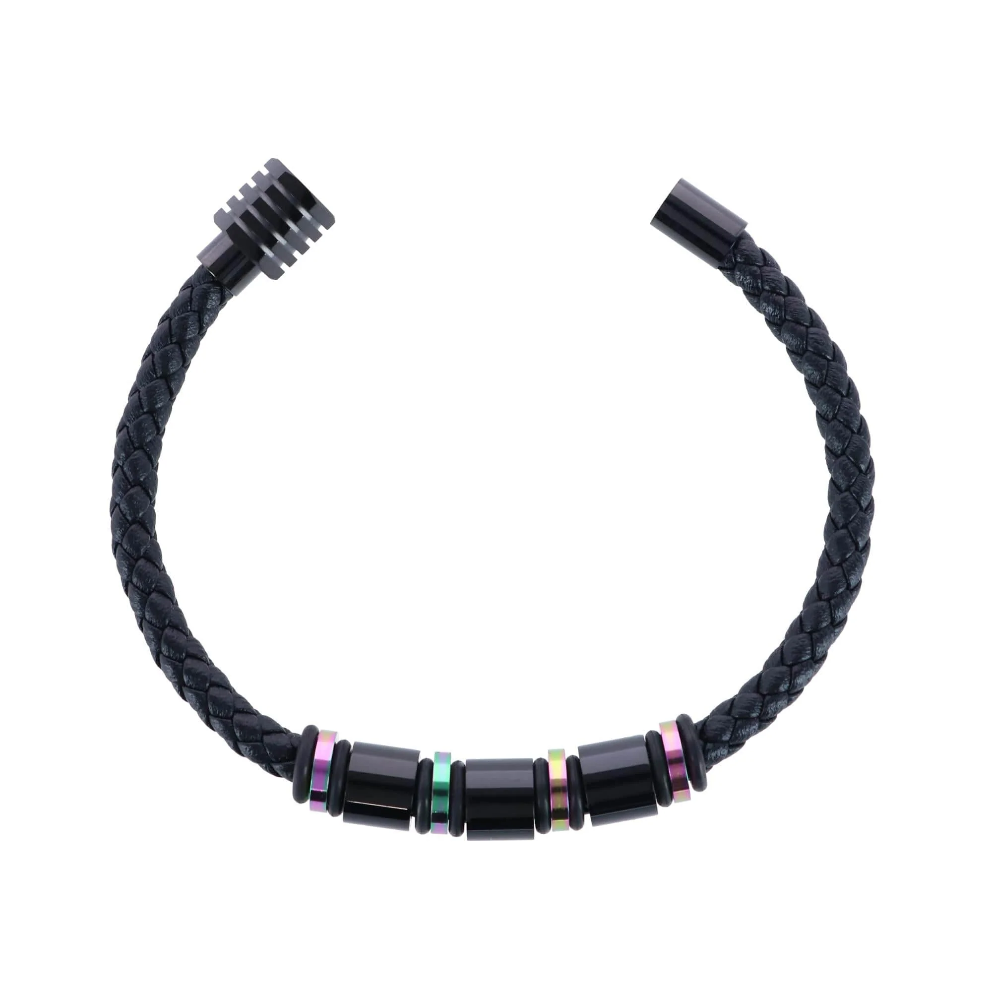 Subtle Color Magnetic Secure Clasp Leather Bracelet - Image 4