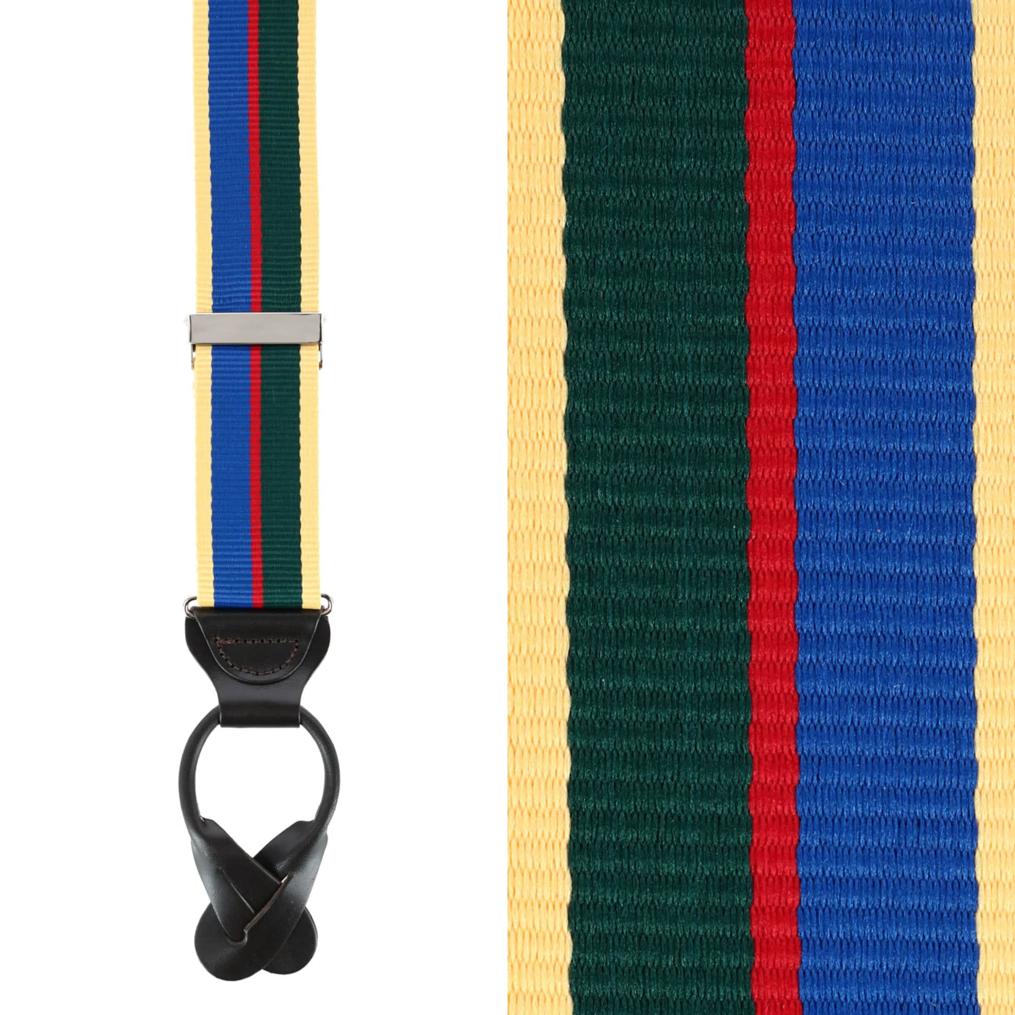 Sumner 35mm Grosgrain Weave Striped Button End Braces - Image 3
