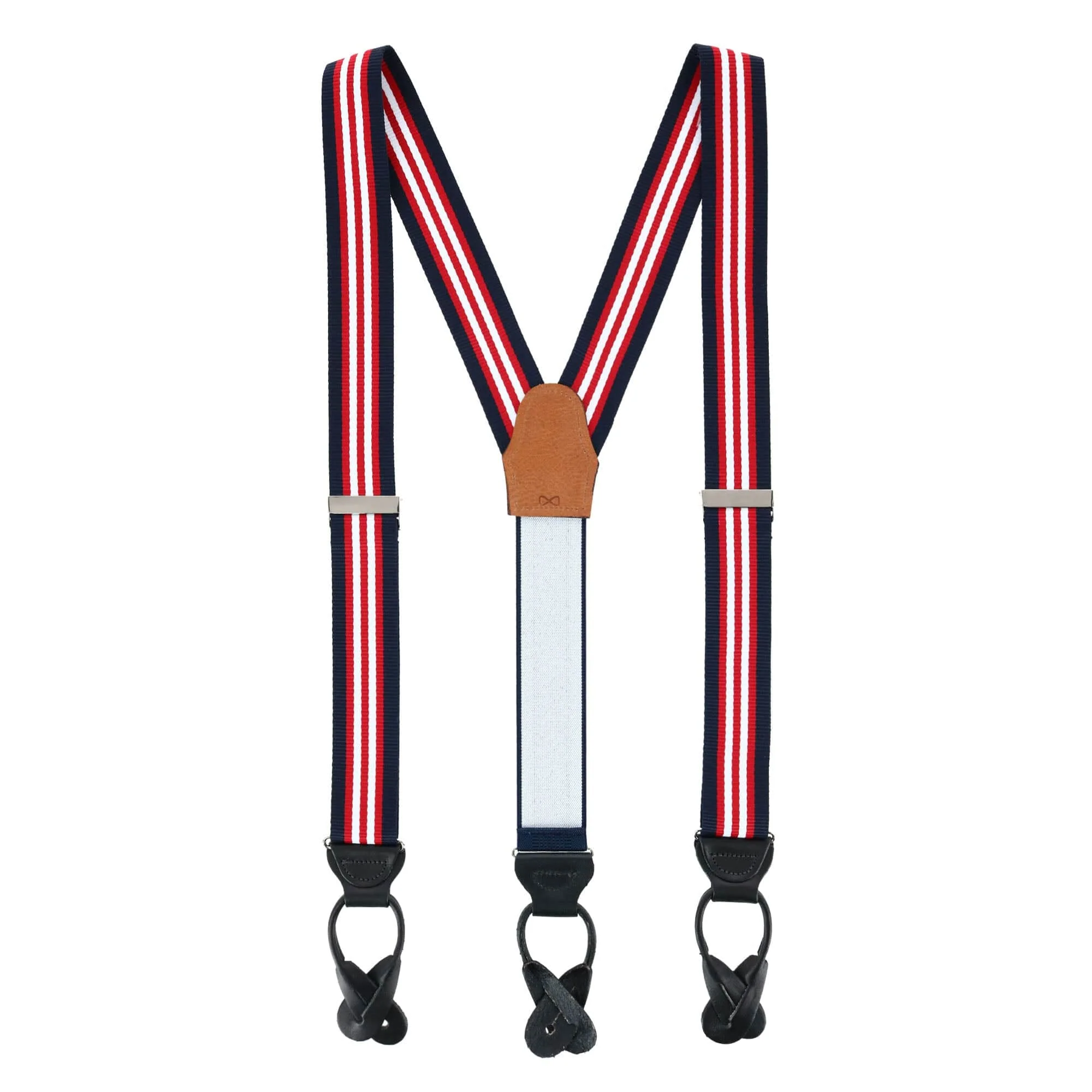Sumner 35mm Grosgrain Weave Striped Button End Braces - Image 4