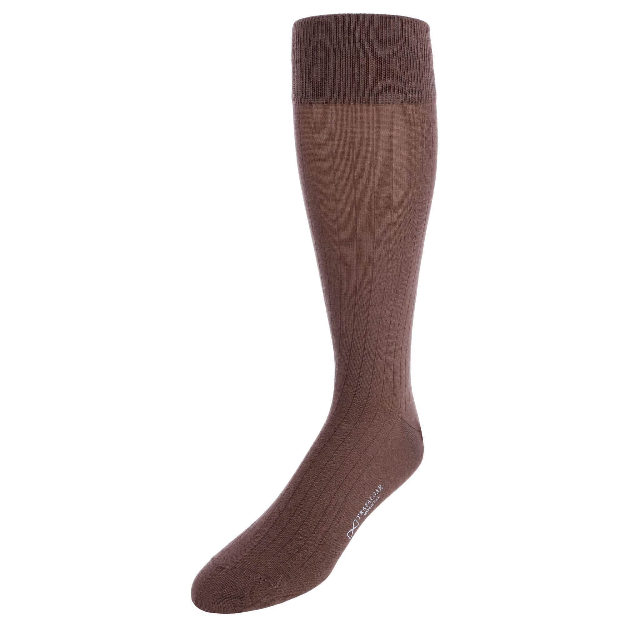 Sutton Fine Merino Wool Solid Color Ribbed Socks - Image 6