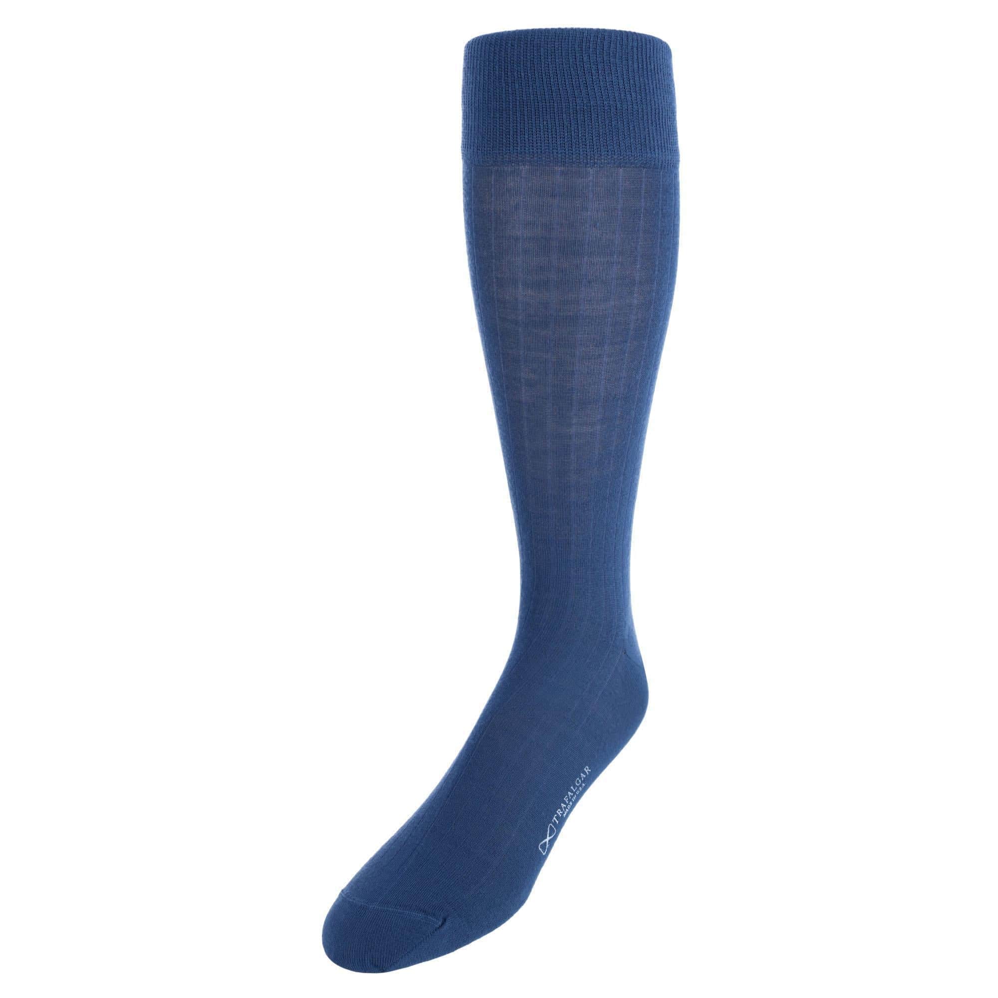 Sutton Fine Merino Wool Solid Color Ribbed Socks - Image 8