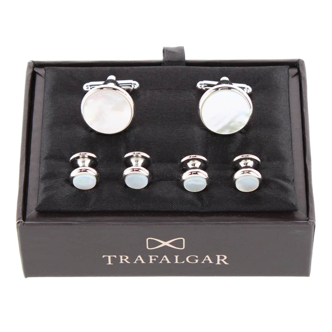 Sutton Round Mother of Pearl Formal Set (Cufflinks & Tuxedo Studs) - Image 3