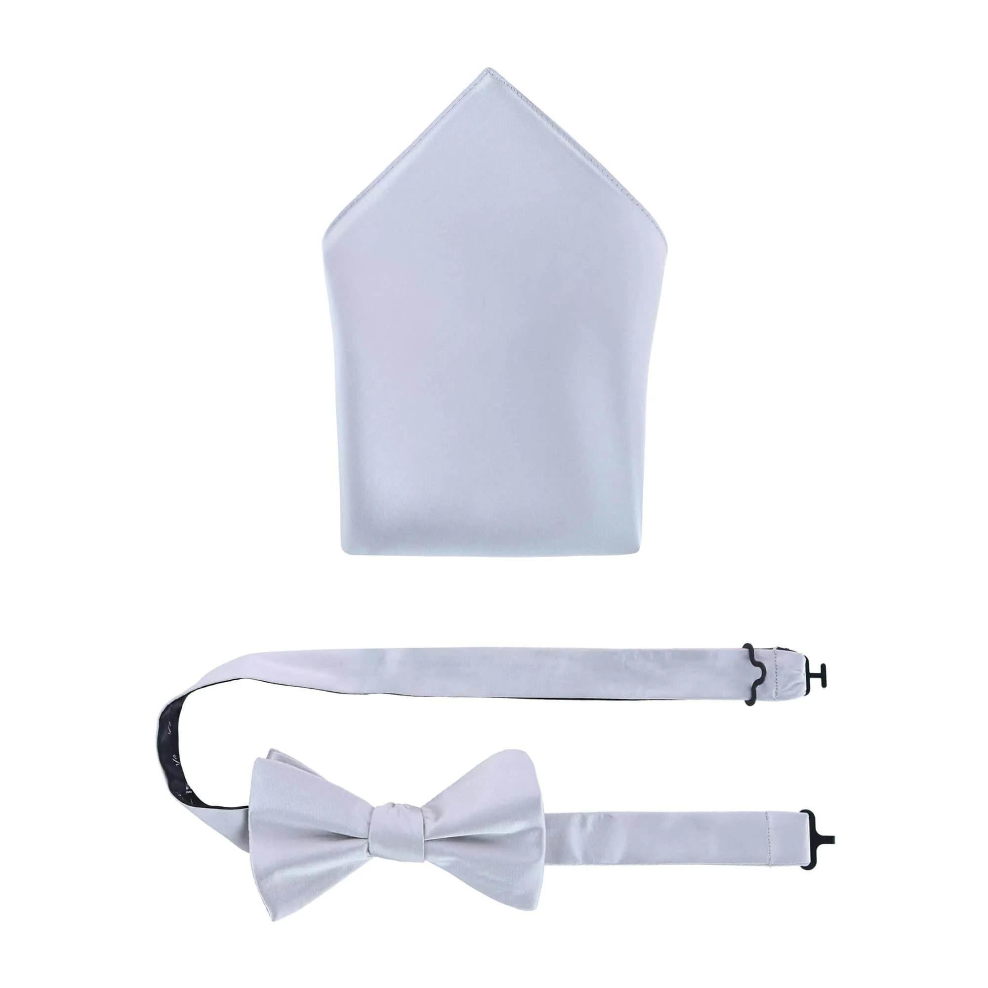 Sutton Solid Color Silk Bowtie and Pocket Square Combo - Image 3