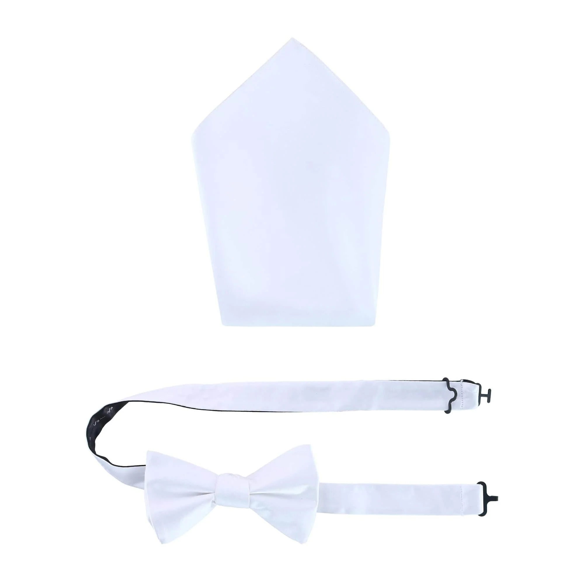 Sutton Solid Color Silk Bowtie and Pocket Square Combo - Image 4