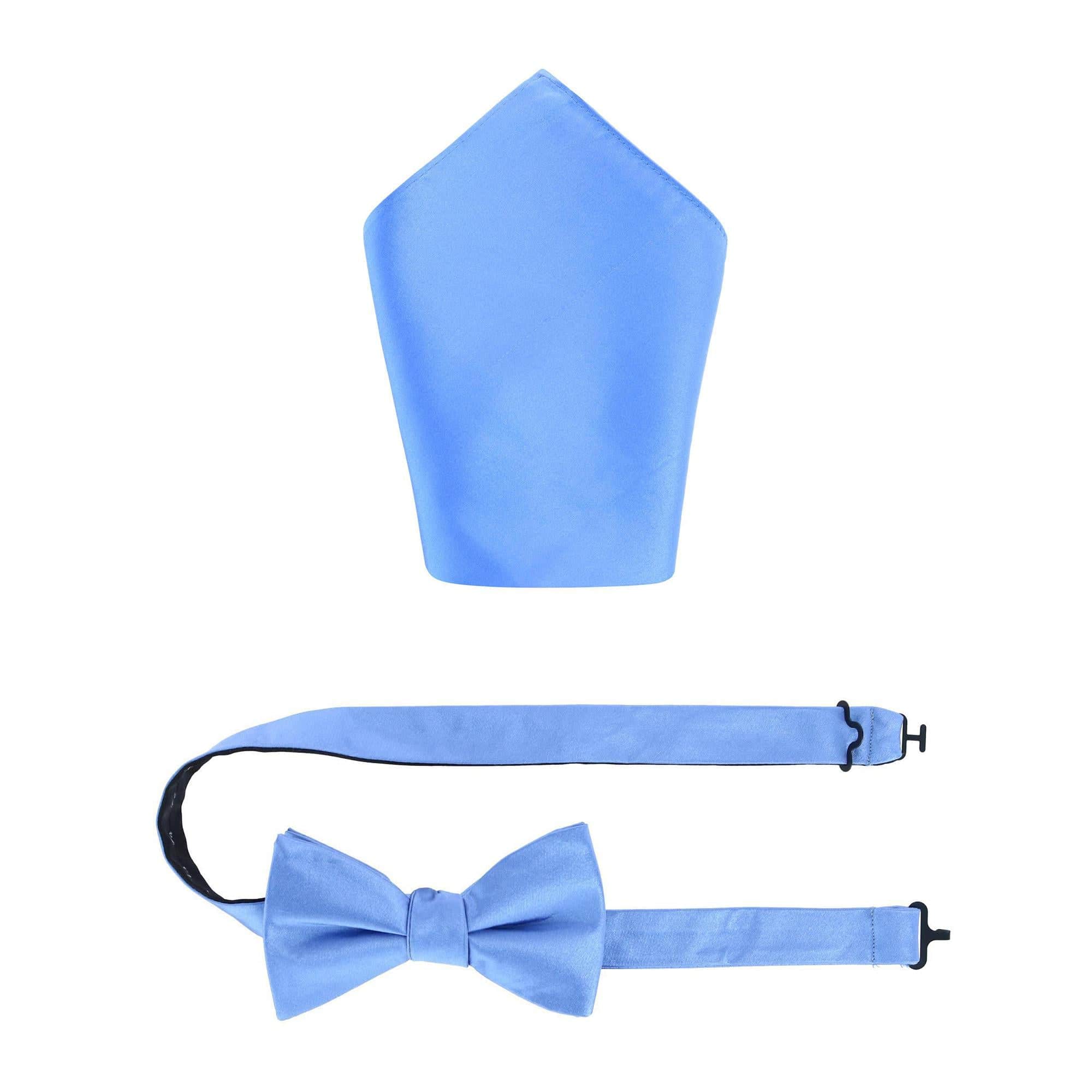 Sutton Solid Color Silk Bowtie and Pocket Square Combo - Image 7