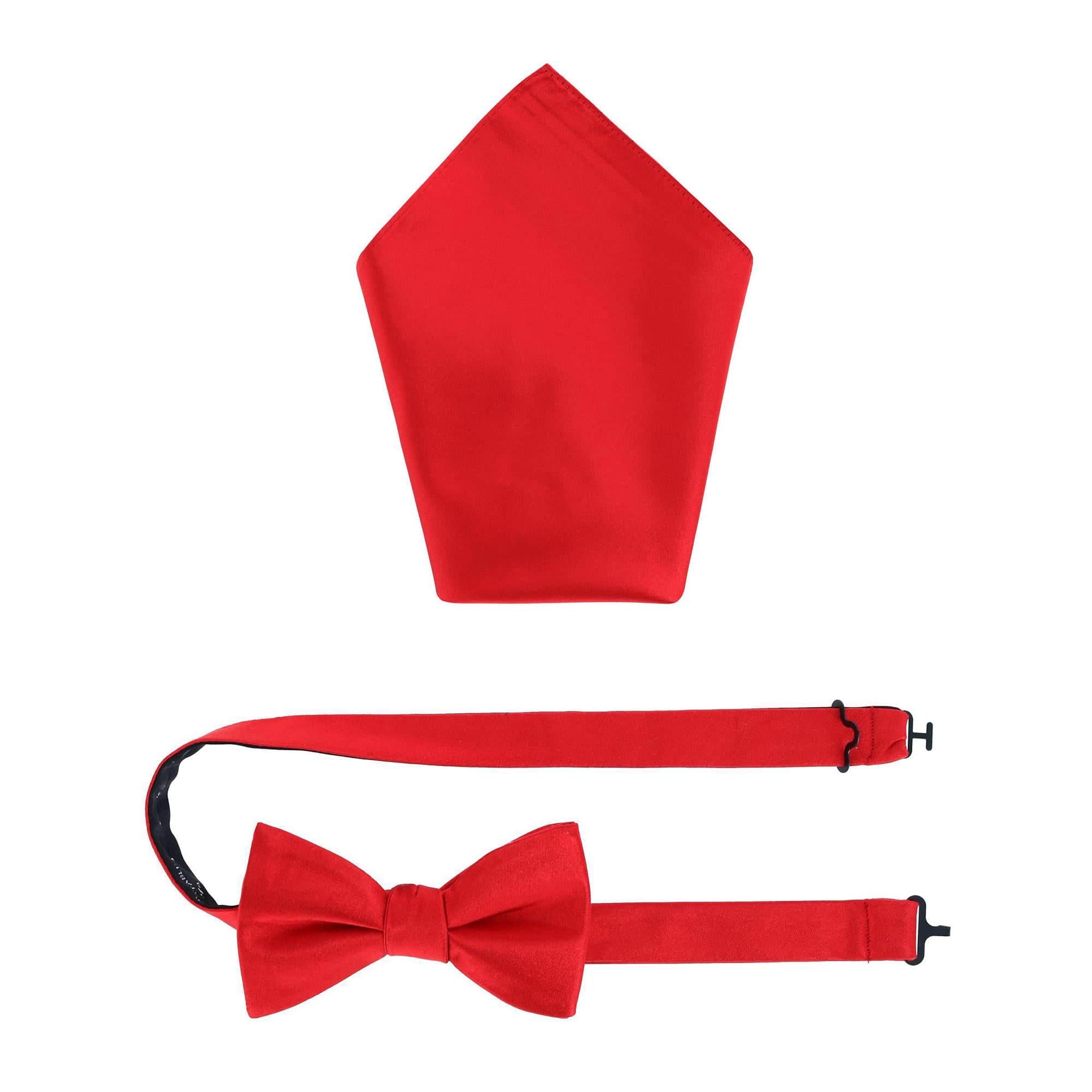 Sutton Solid Color Silk Bowtie and Pocket Square Combo - Image 8