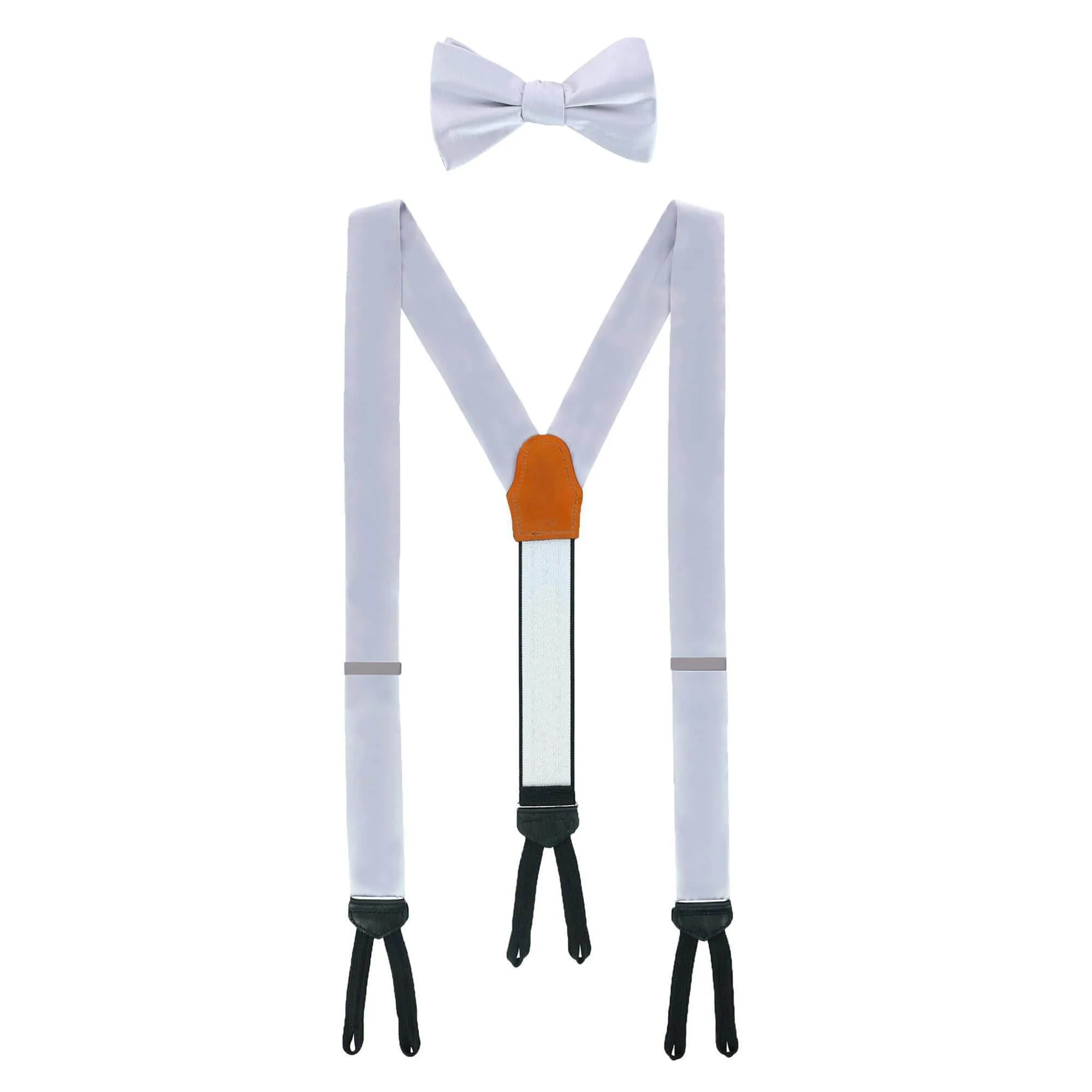 Sutton Solid Color Silk Brace and Bow Tie Combo - Image 3