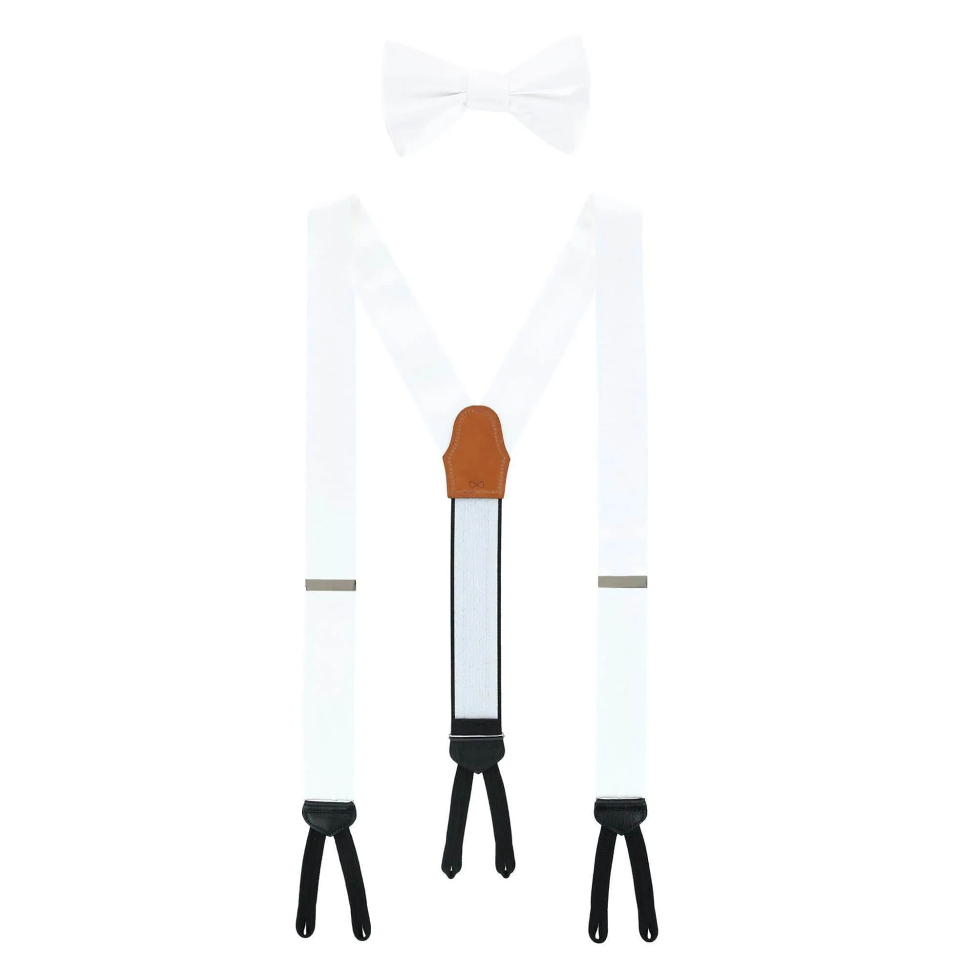 Sutton Solid Color Silk Brace and Bow Tie Combo - Image 4