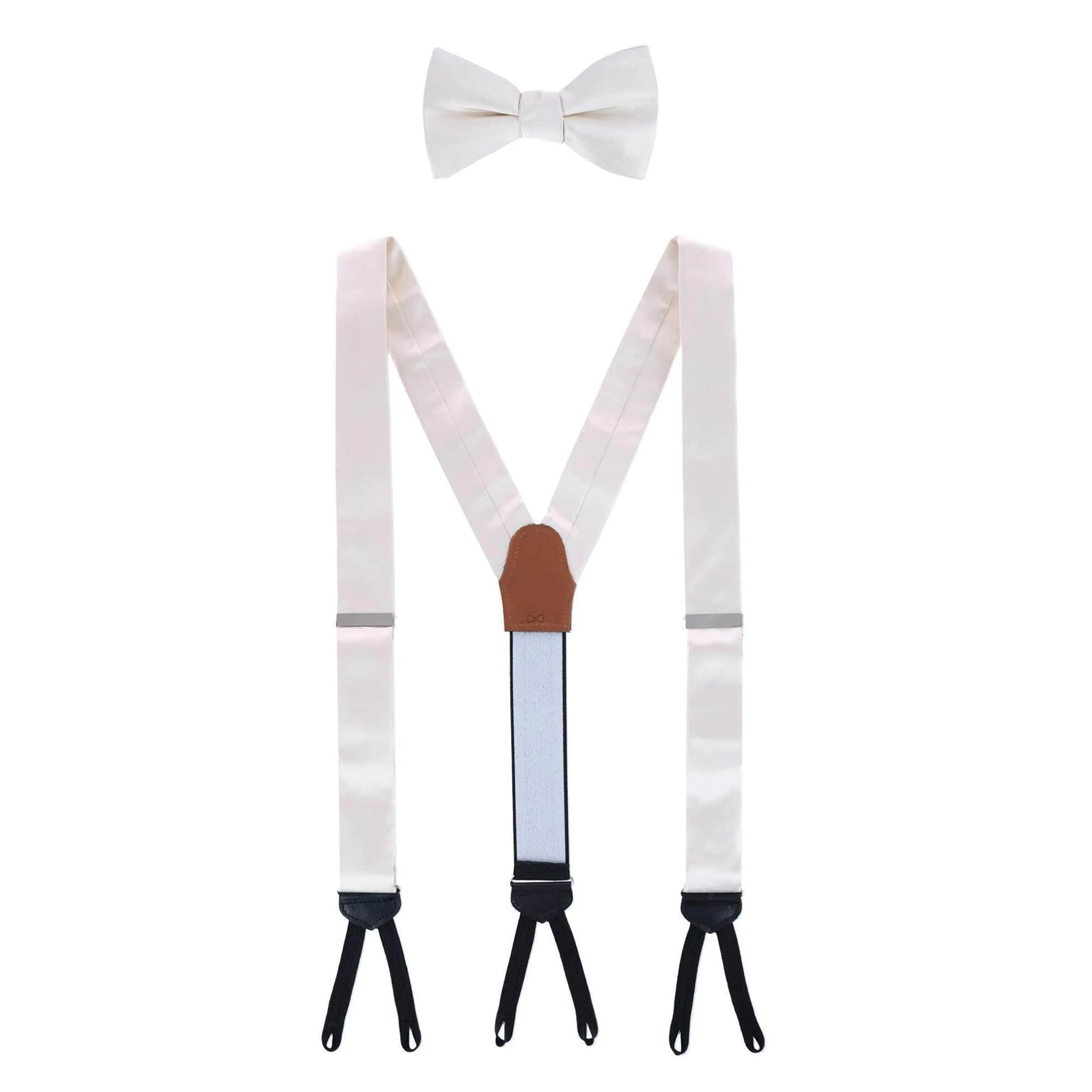 Sutton Solid Color Silk Brace and Bow Tie Combo - Image 5