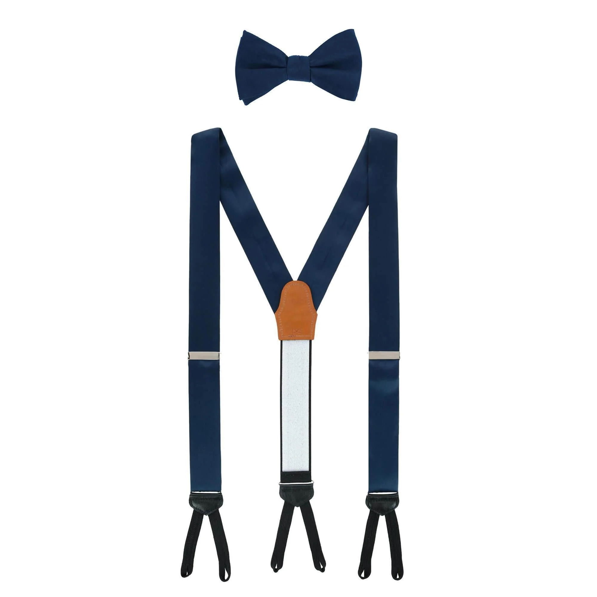 Sutton Solid Color Silk Brace and Bow Tie Combo - Image 6