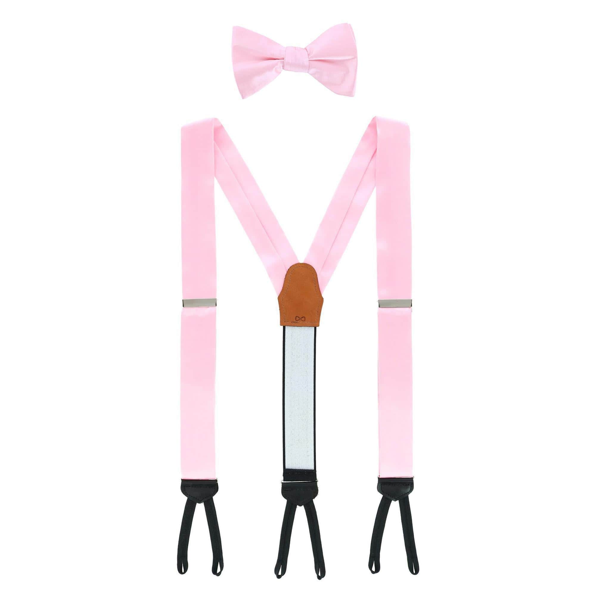 Sutton Solid Color Silk Brace and Bow Tie Combo - Image 9