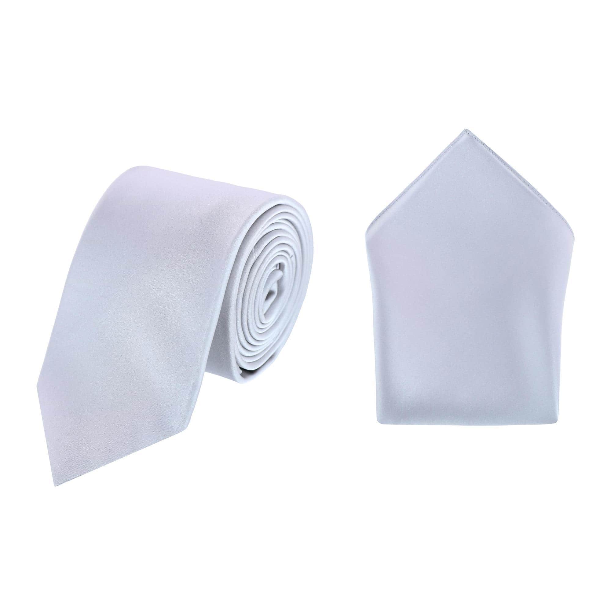 Sutton Solid Color Silk Necktie and Pocket Square Combo - Image 3