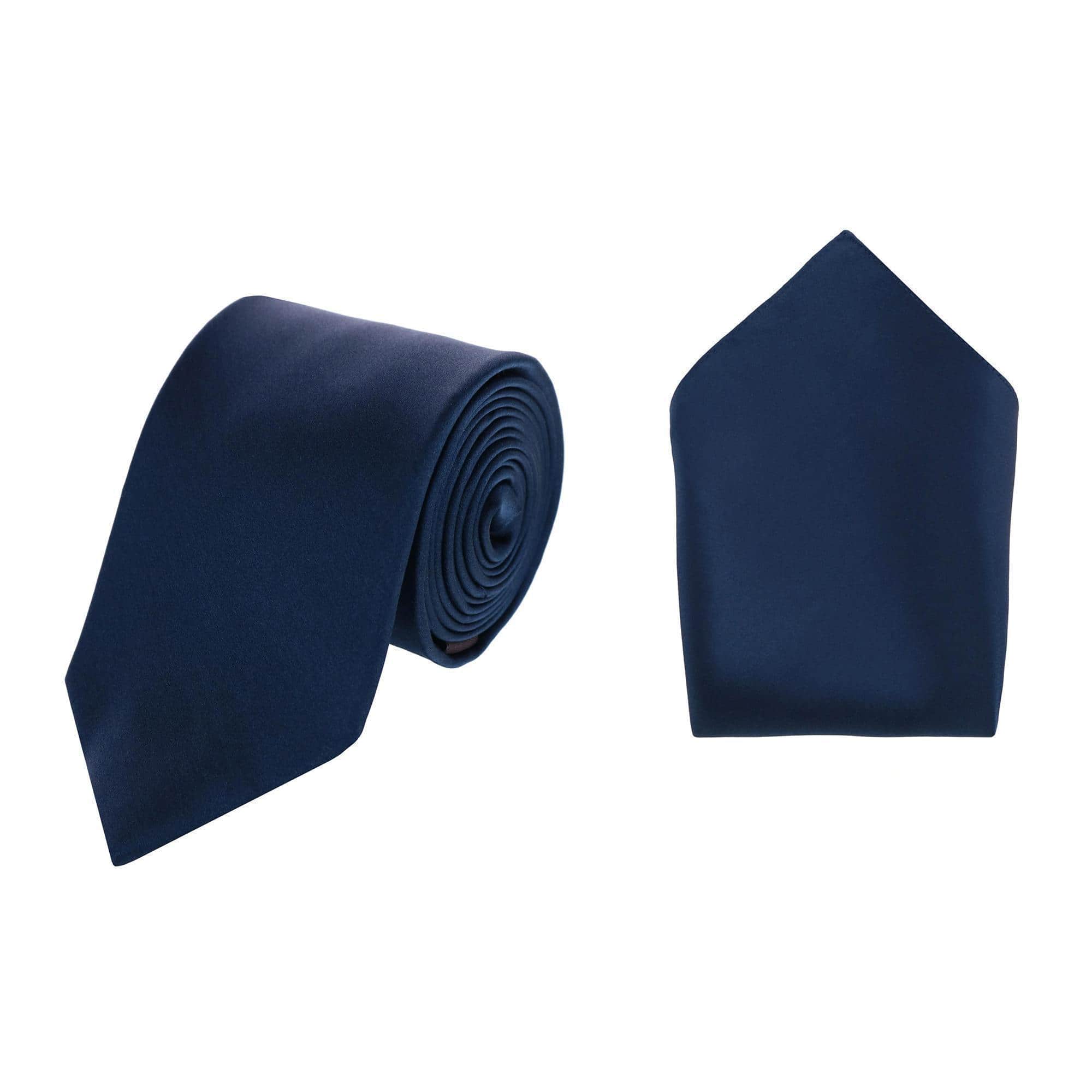 Sutton Solid Color Silk Necktie and Pocket Square Combo - Image 5