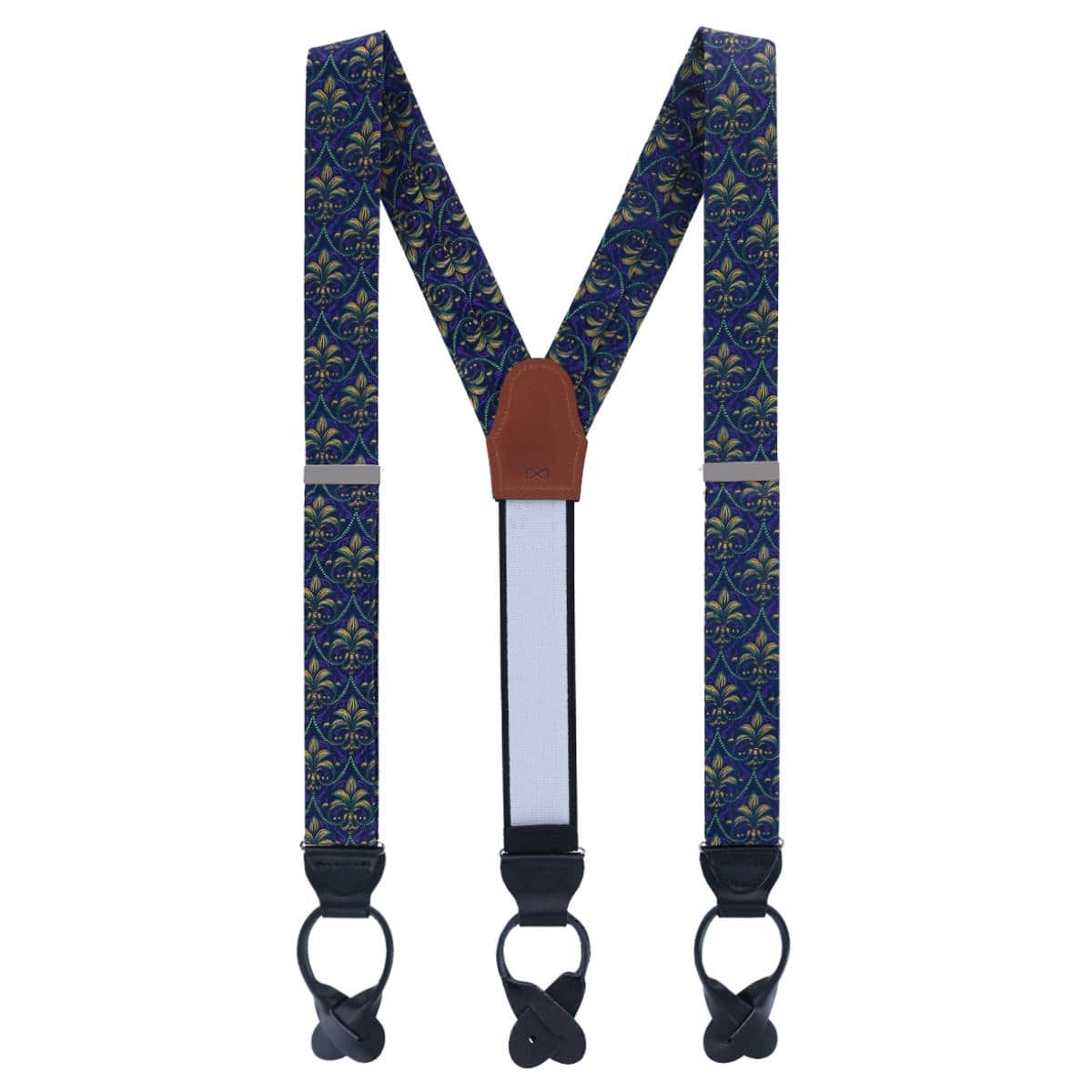 The French Quarter Fleur-de-Lis Silk Novelty Button End Braces - Image 3