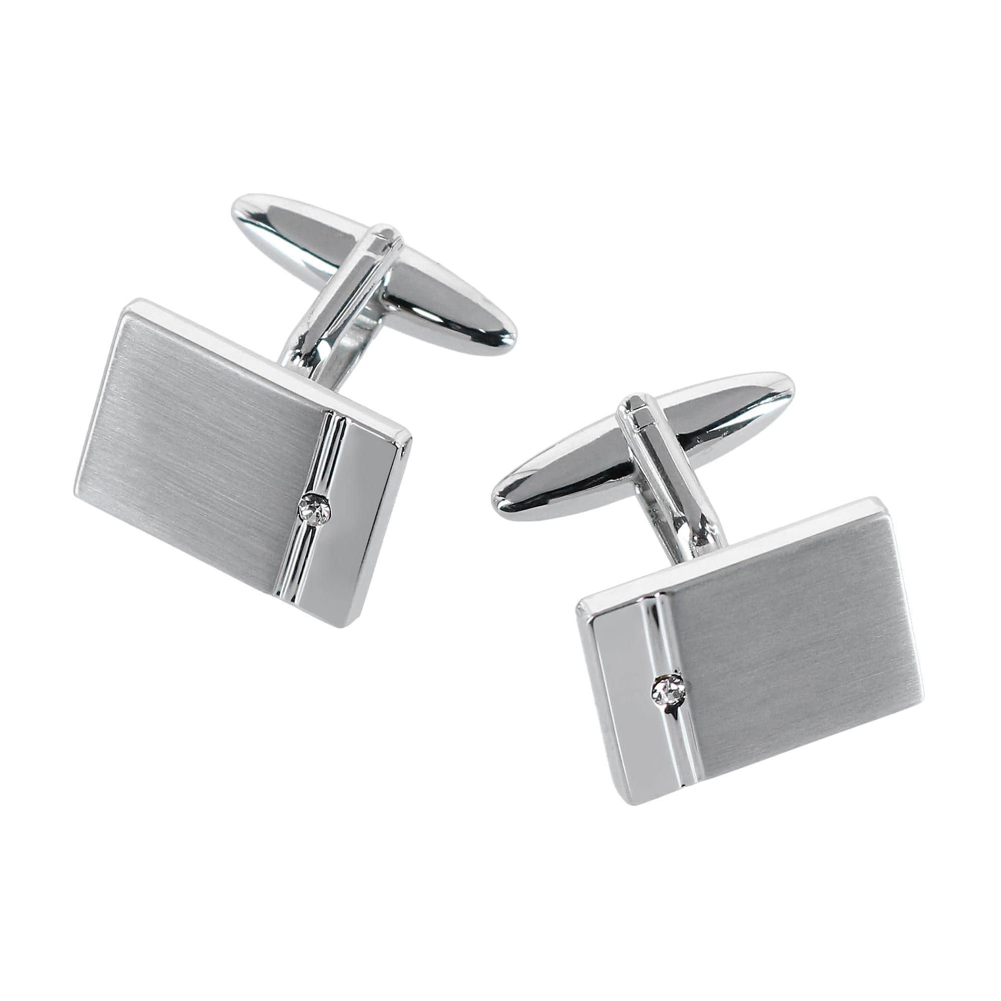 The Kingsley Rhodium with Czech Crystal Formal Set (Cufflinks & Tuxedo Studs) - Image 3