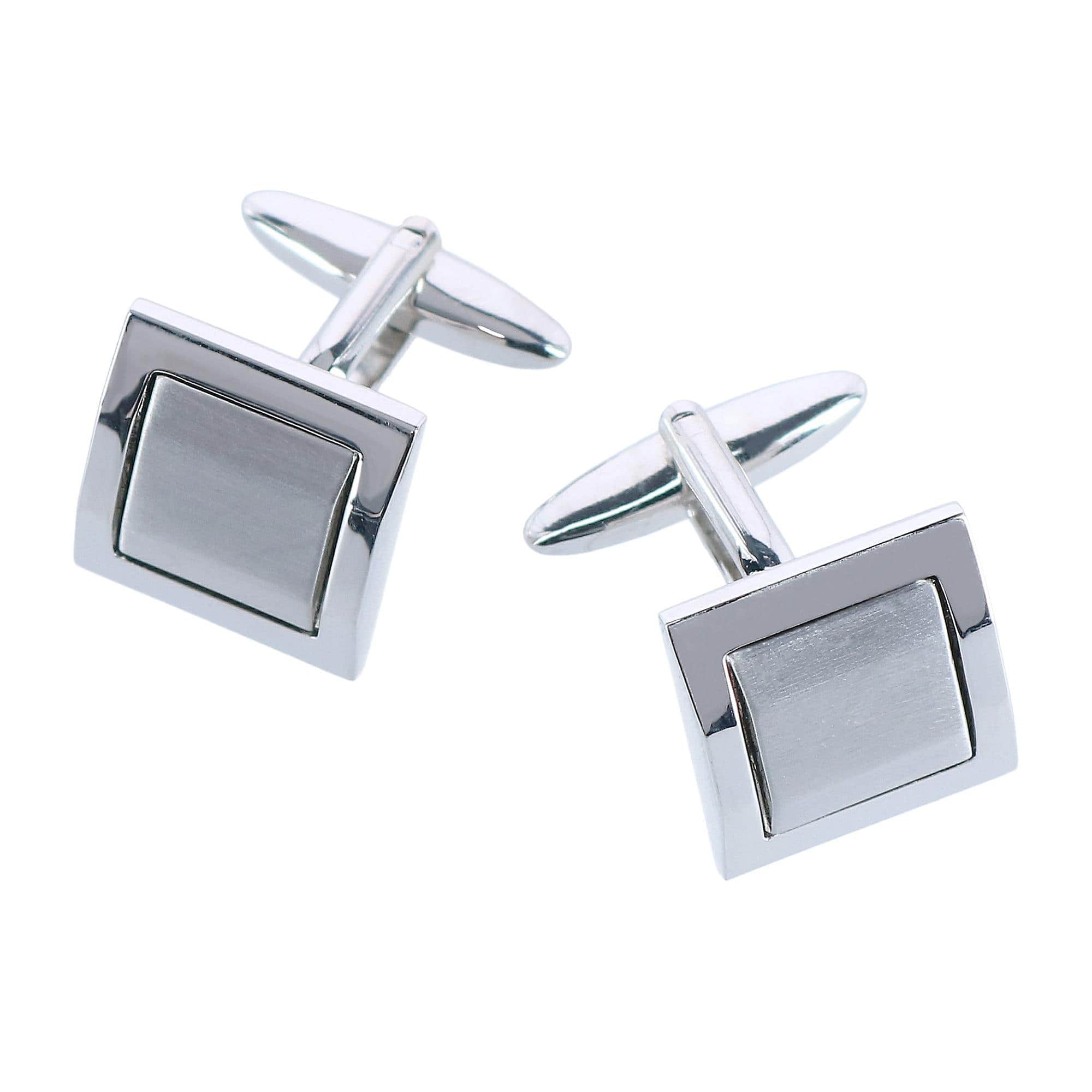 The Plaza Square Rhodium Over Brass Formal Set (Cufflinks & Tuxedo Studs) - Image 3