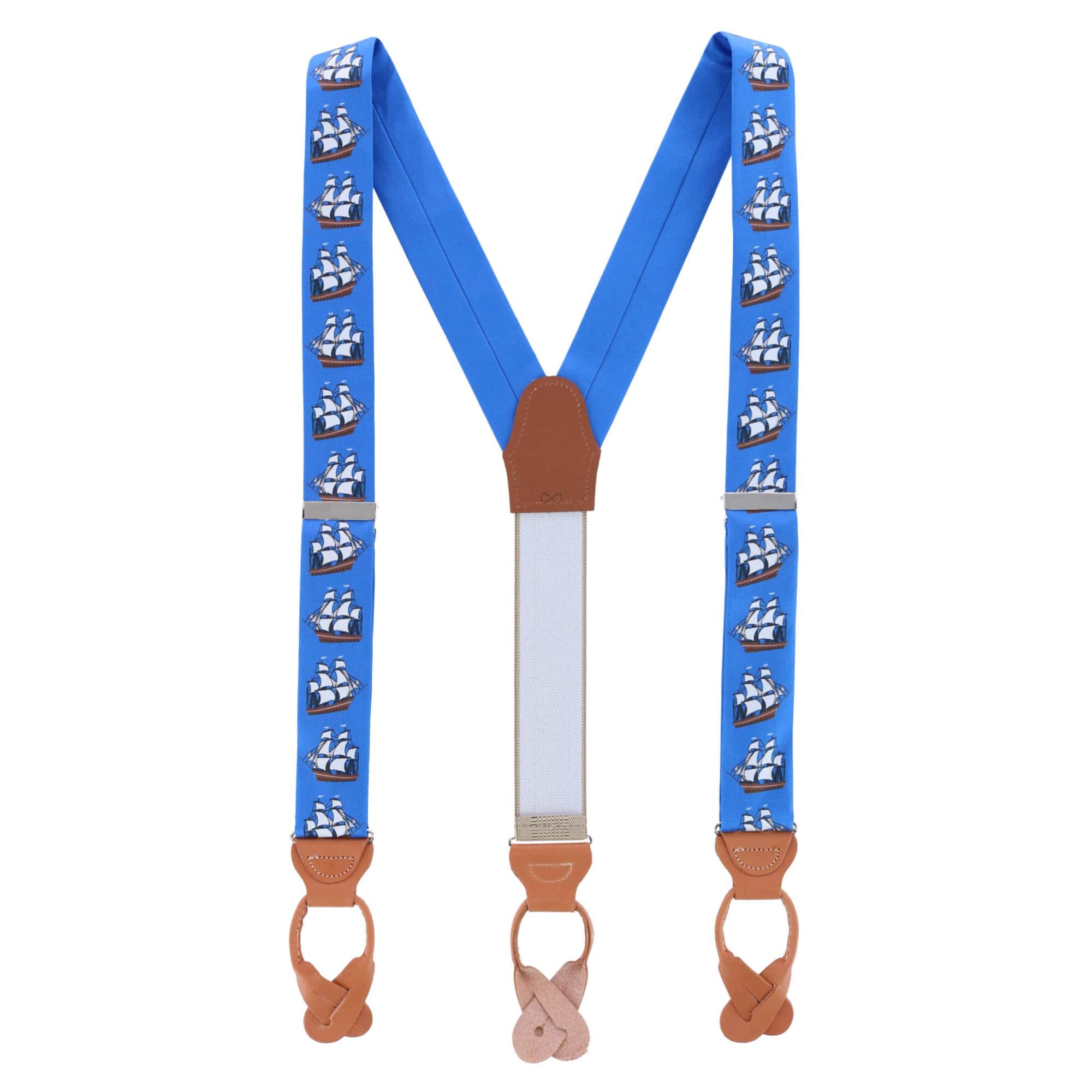 The Royal Fortune Pirate Ship Silk Button End Braces - Image 3