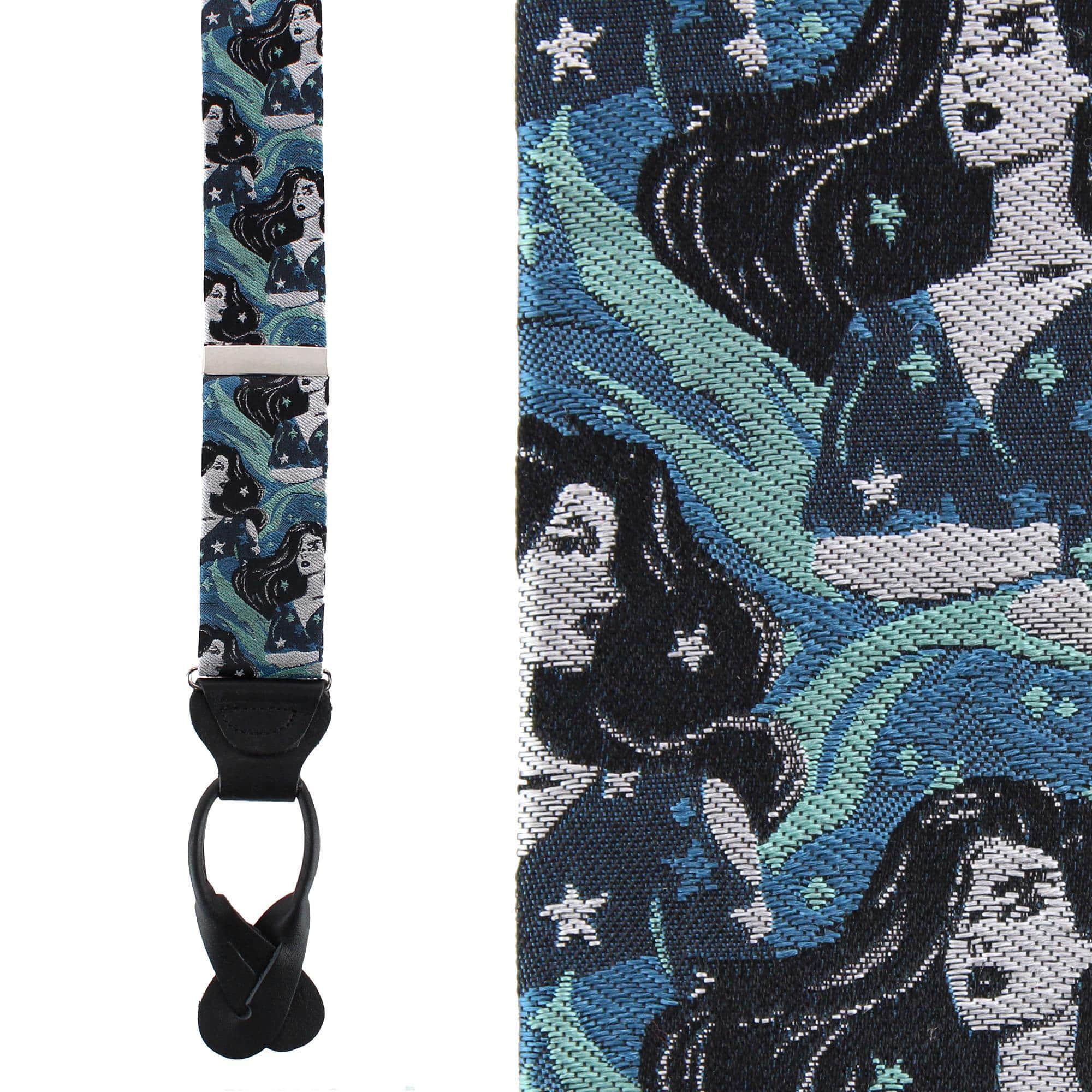 The Siren's Song Silk Novelty Button End Braces - Image 2