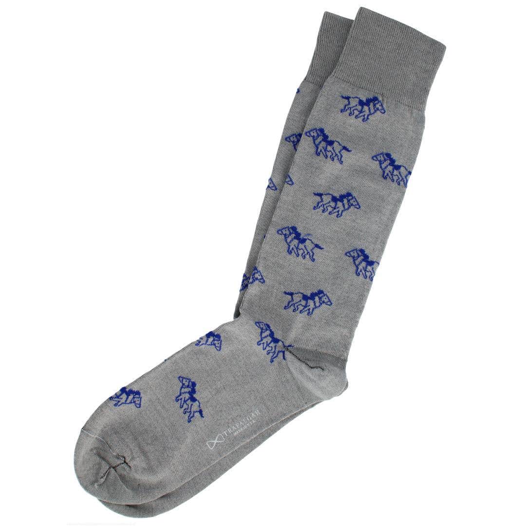 The Winner Jockey and Horse Novelty Mid Calf Mercerized Cotton Sock (1 Pair) - Image 4