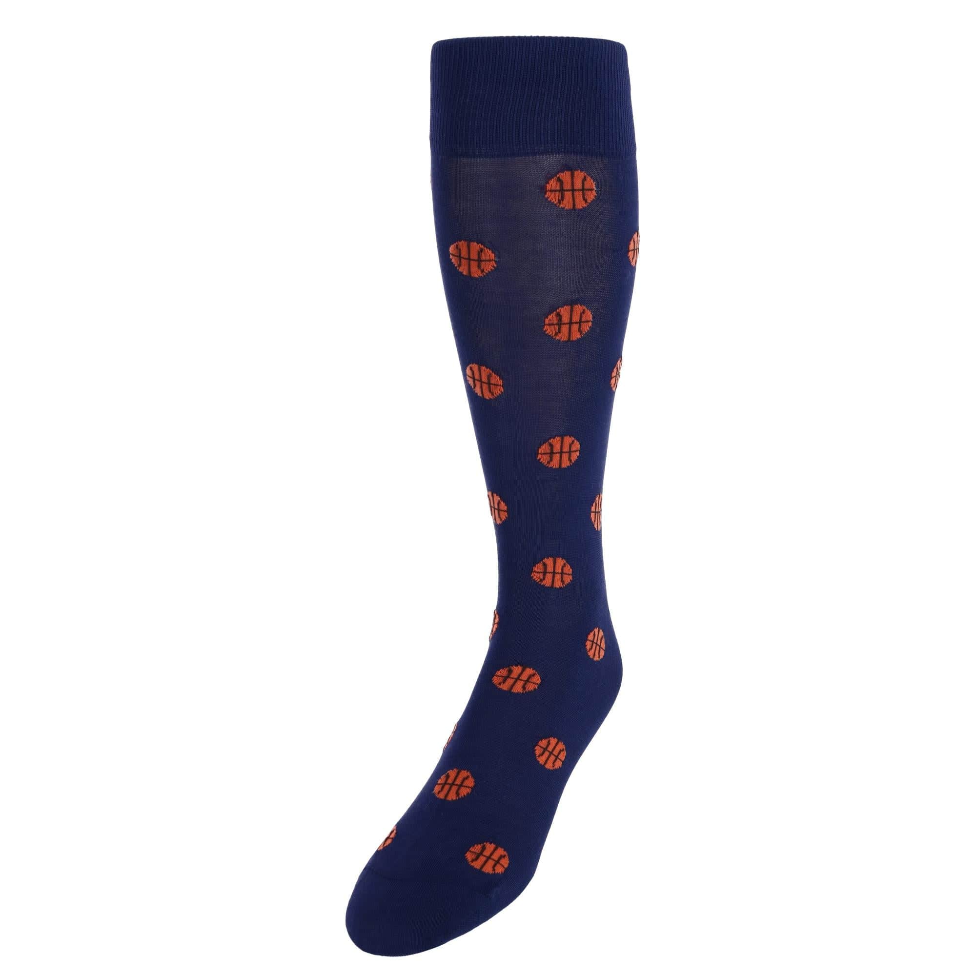Three Point Shot Basketball Novelty Mercerized Cotton Mid-Calf Socks - Image 3