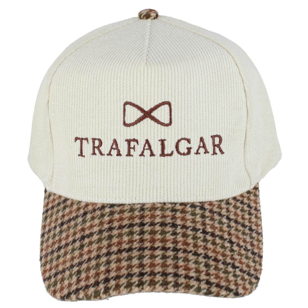Trafalgar's 5 Panel Corduroy Baseball Hat with Plaid Brim - Image 2