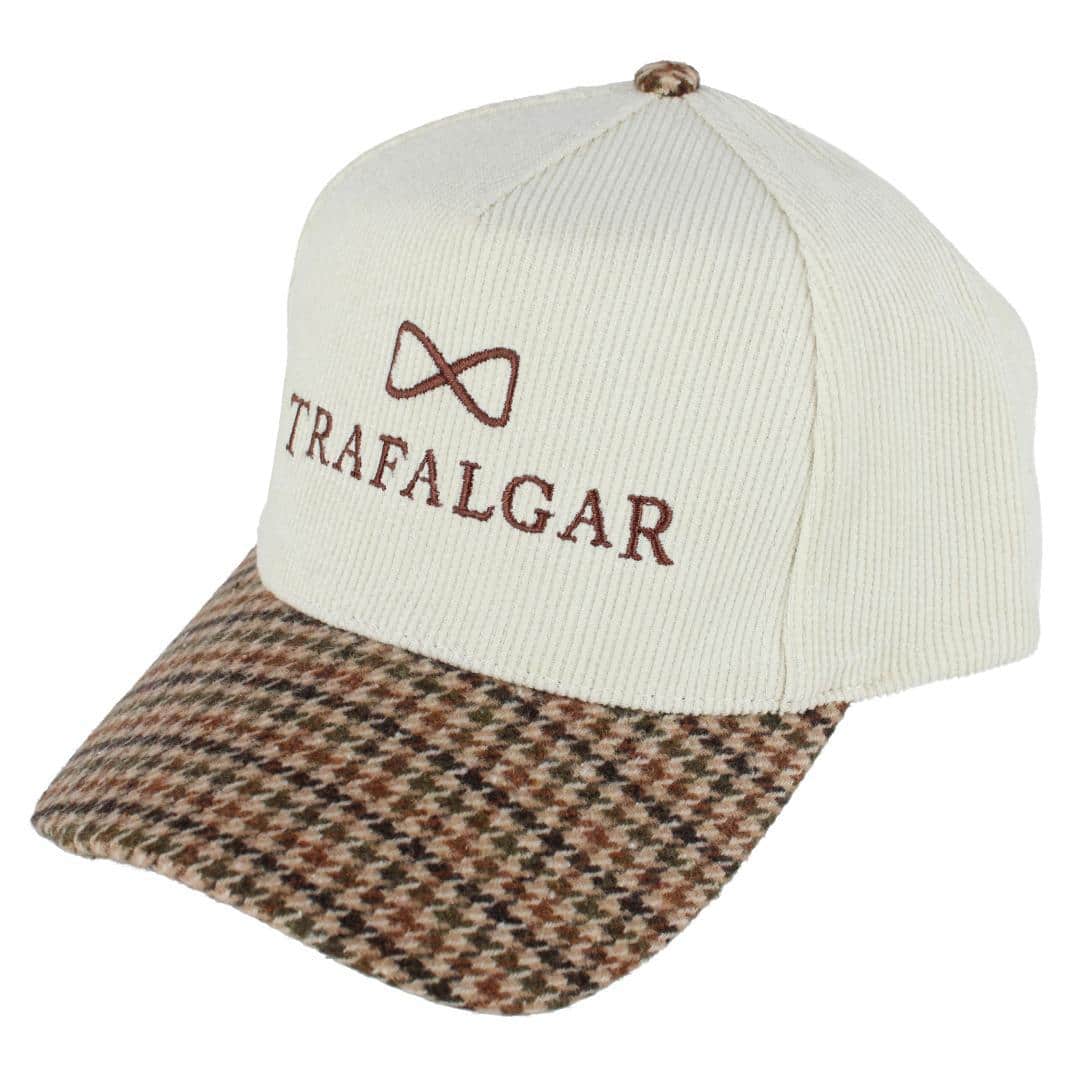 Trafalgar's 5 Panel Corduroy Baseball Hat with Plaid Brim - Image 4