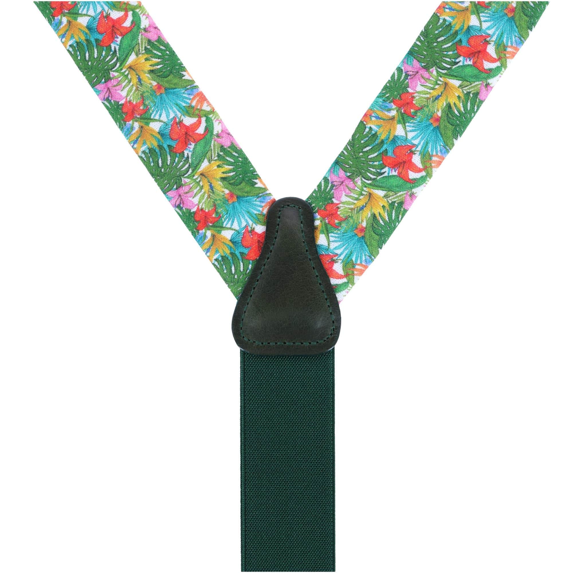 Tropical Hawaiian Getaway Linen Button End Braces - Image 4