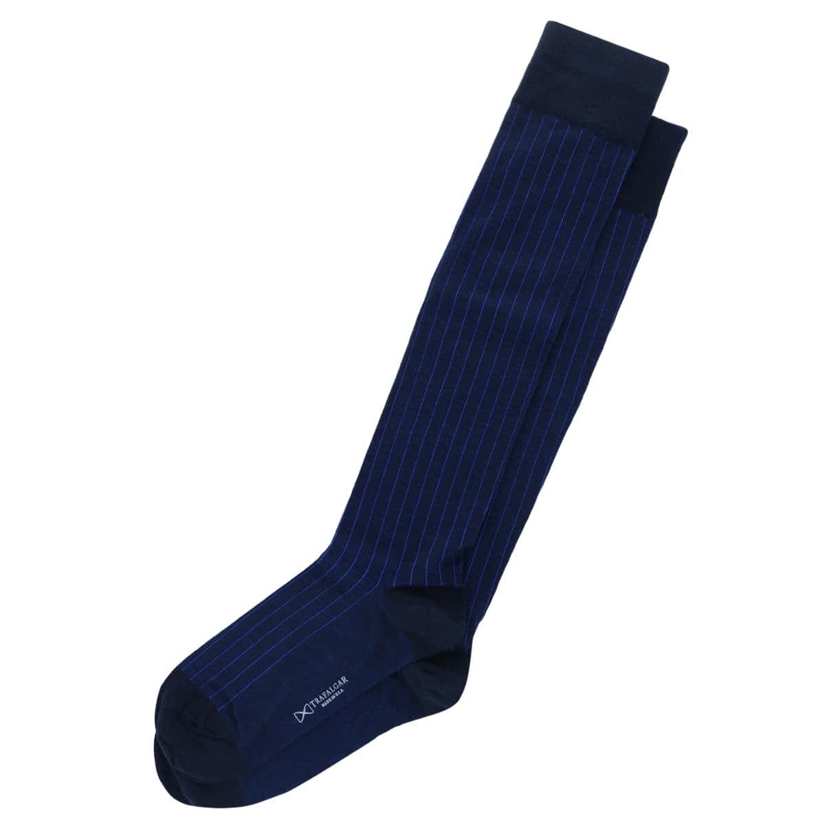 Valentino Vertical Stripe Over the Calf Mercerized Cotton Sock - Image 12