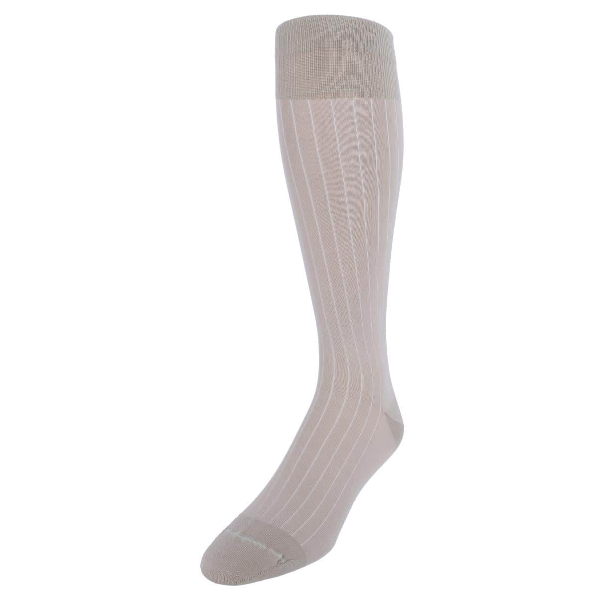 Valentino Vertical Stripe Over the Calf Mercerized Cotton Sock - Image 3