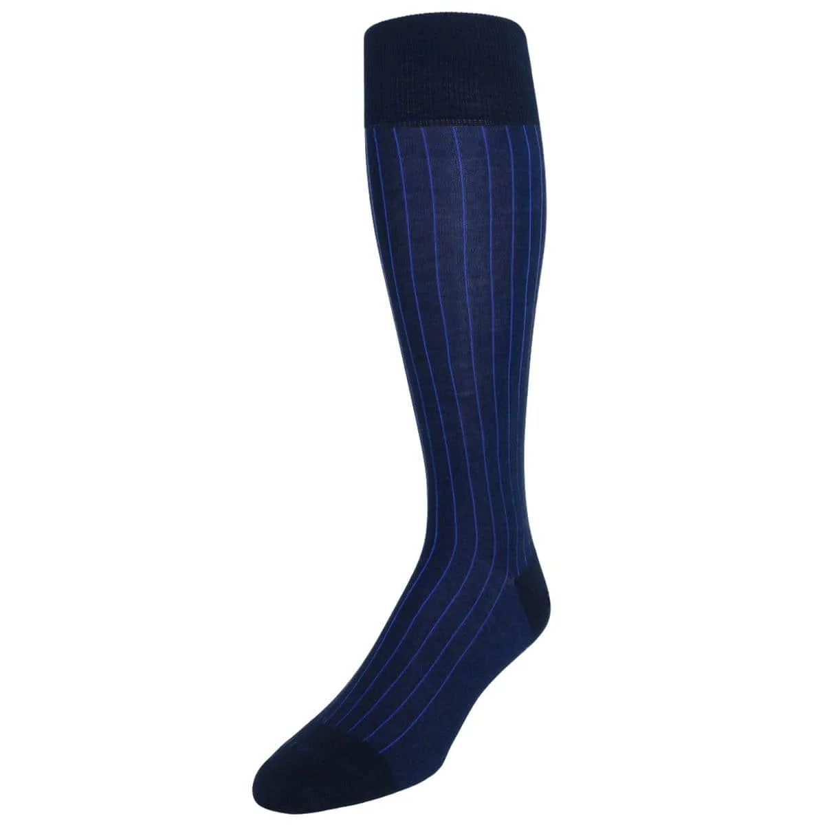 Valentino Vertical Stripe Over the Calf Mercerized Cotton Sock - Image 4