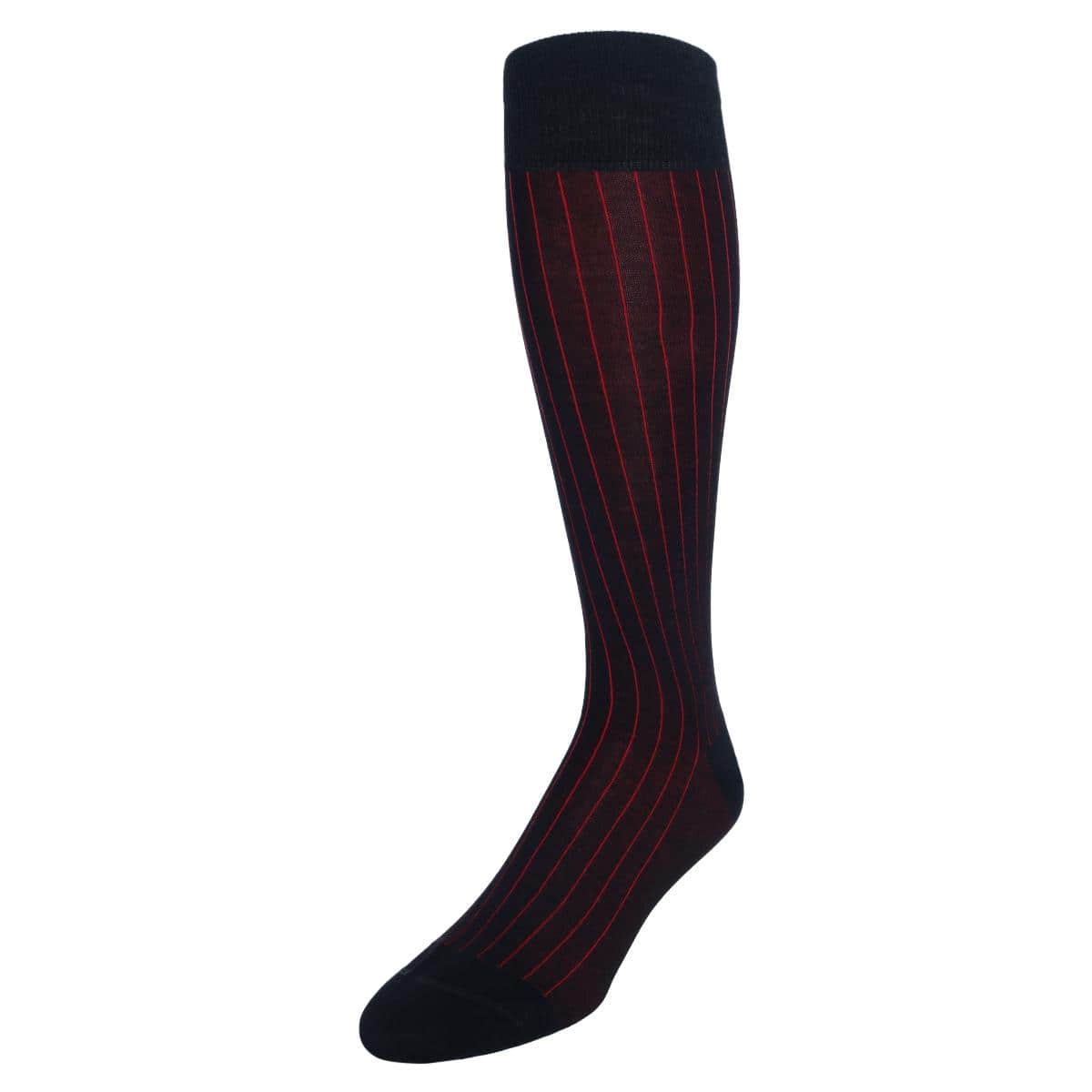 Valentino Vertical Stripe Over the Calf Mercerized Cotton Sock - Image 5