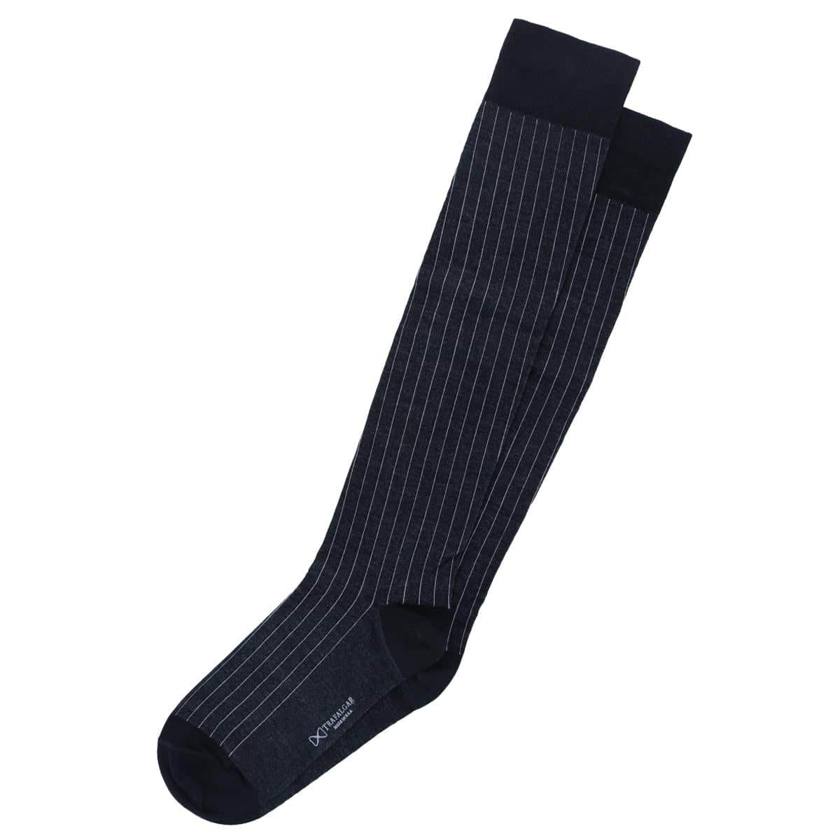 Valentino Vertical Stripe Over the Calf Mercerized Cotton Sock - Image 6