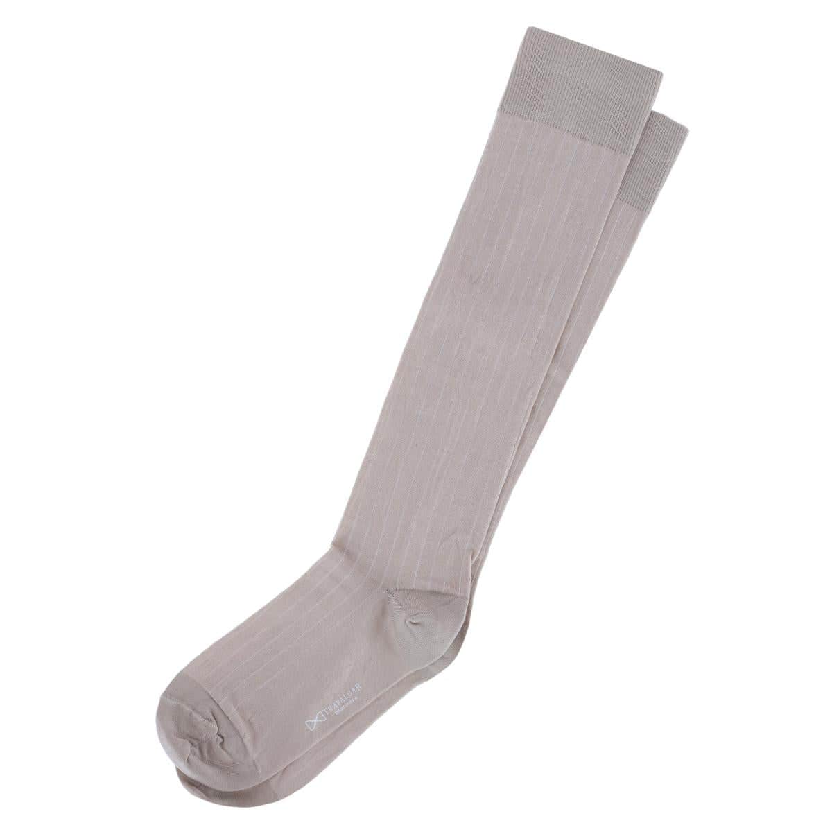 Valentino Vertical Stripe Over the Calf Mercerized Cotton Sock - Image 7