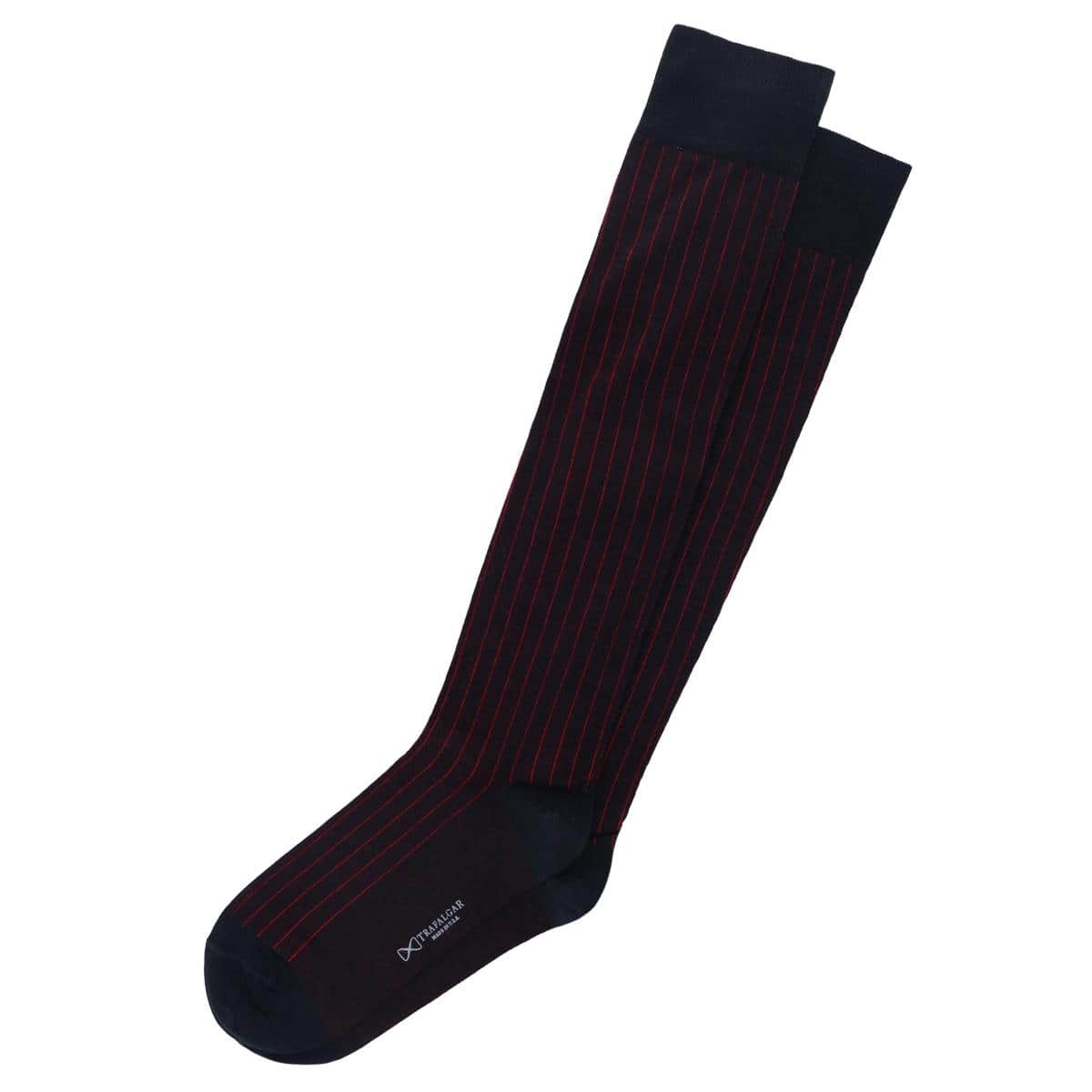 Valentino Vertical Stripe Over the Calf Mercerized Cotton Sock - Image 9