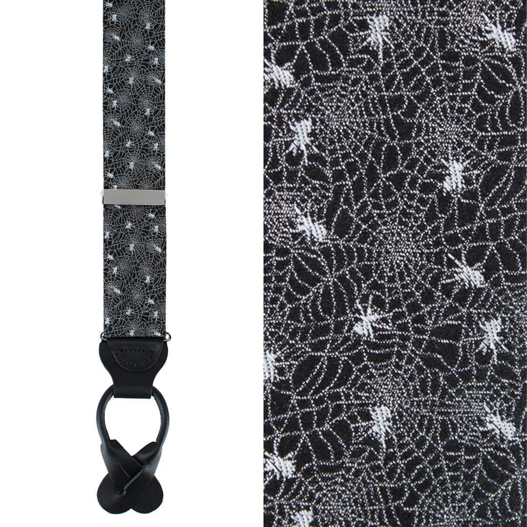 Venom Spider Web Motif Novelty Silk Button End Braces - Image 2