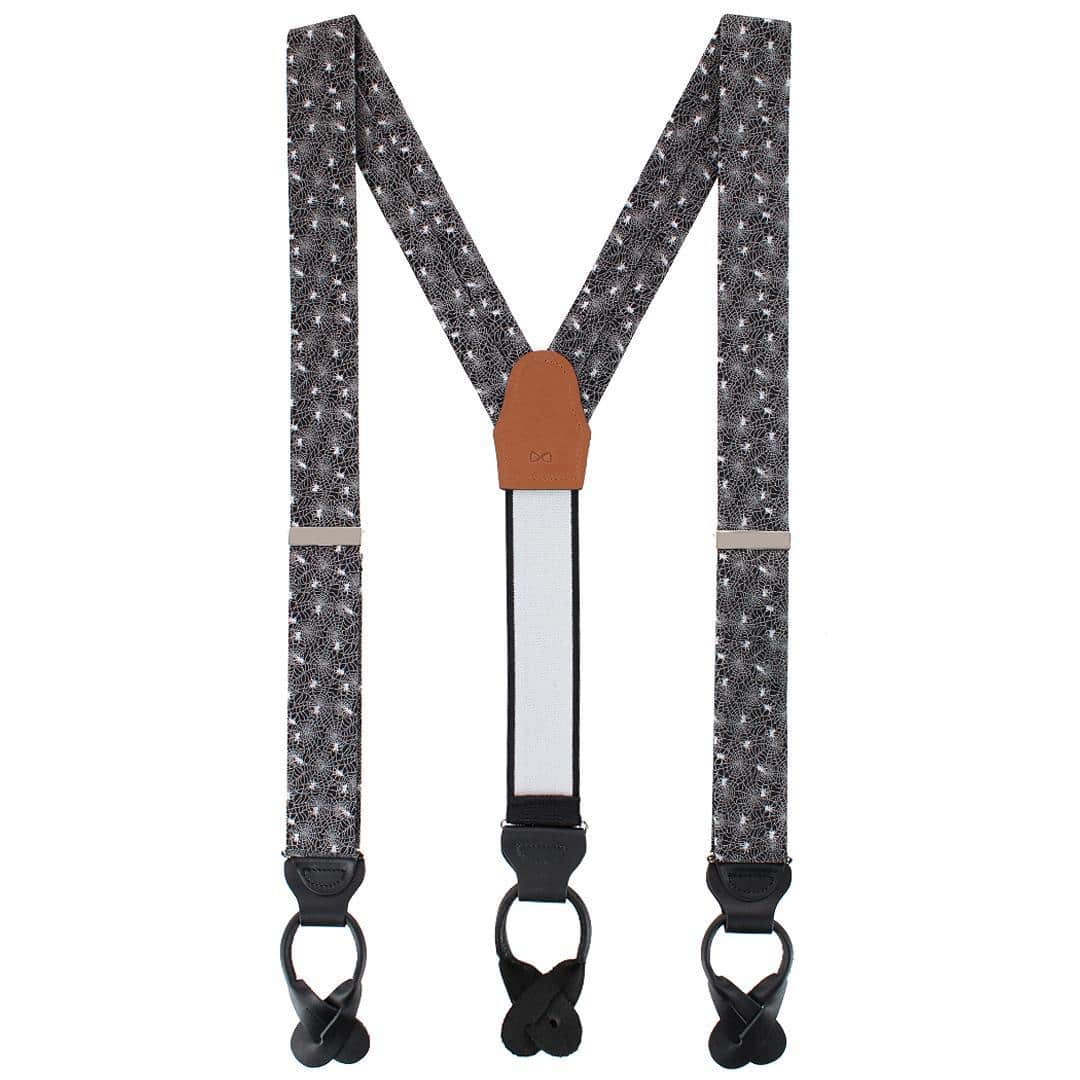 Venom Spider Web Motif Novelty Silk Button End Braces - Image 3