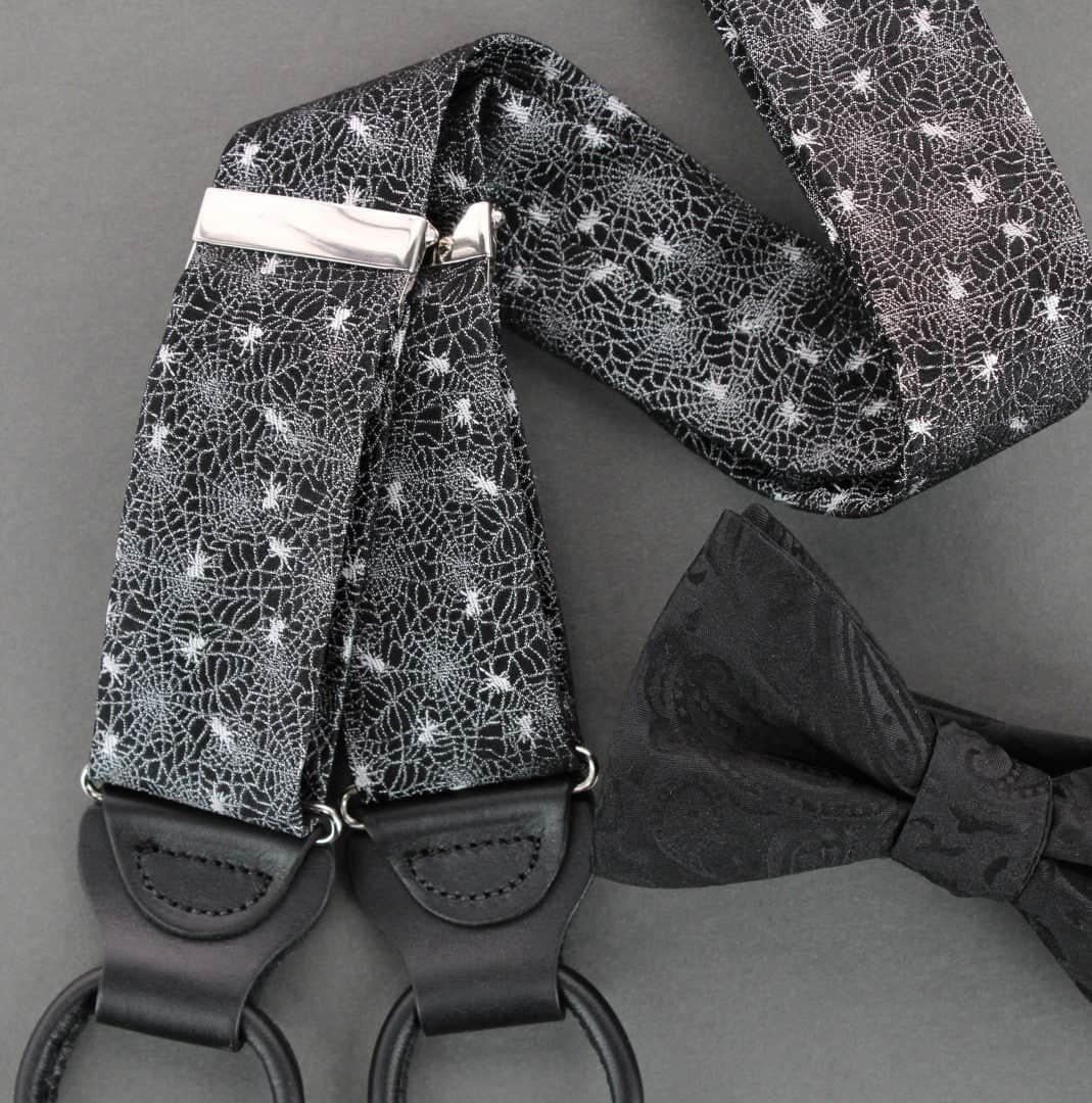 Venom Spider Web Motif Novelty Silk Button End Braces - Image 5