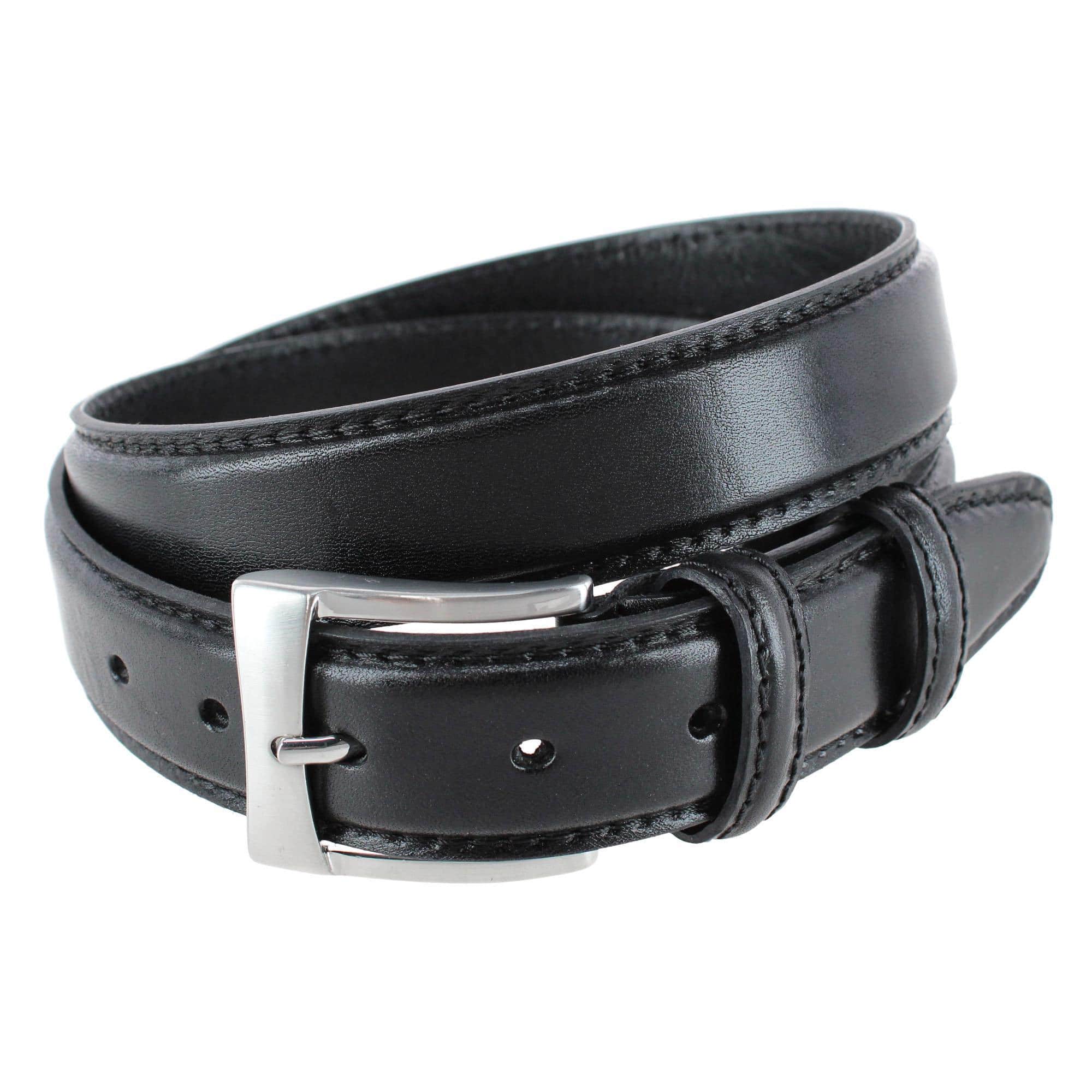 Vincenzo 35mm Premium Italian Leather Contrast Stitch Casual Dress Belt - Image 3