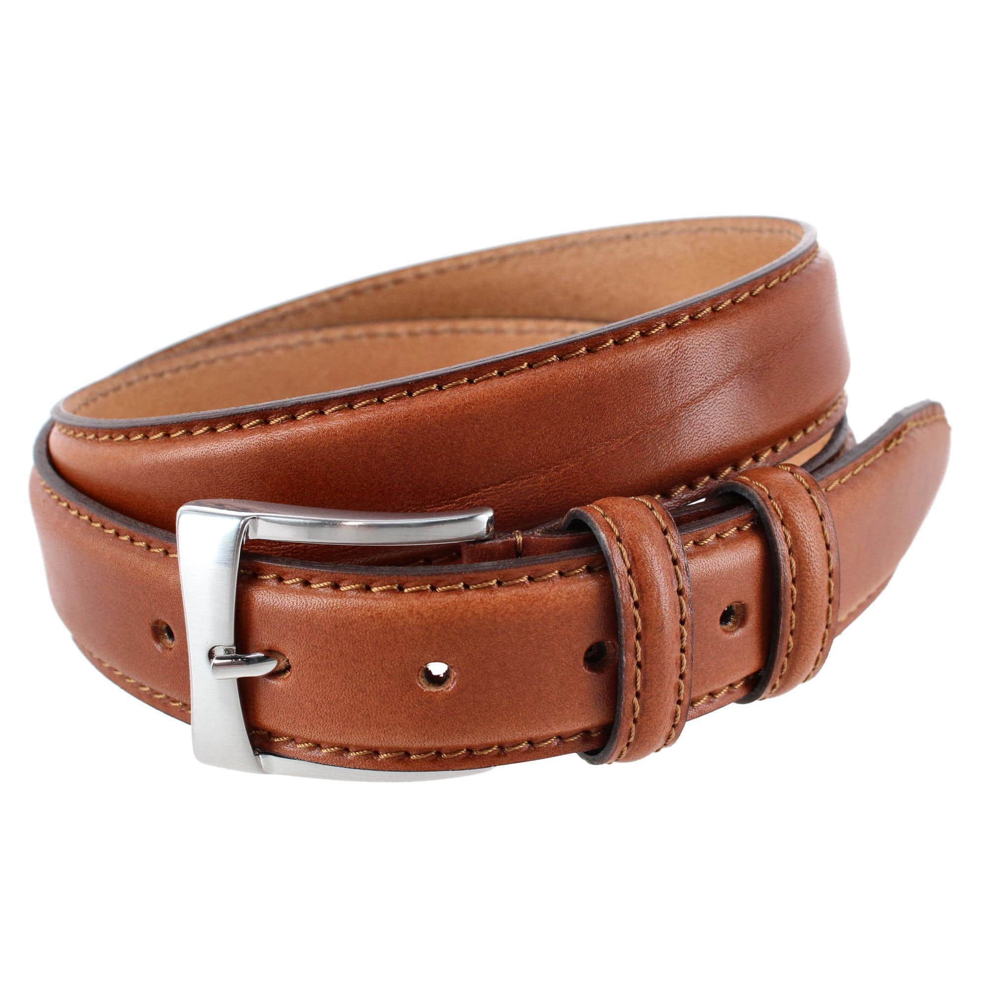Vincenzo 35mm Premium Italian Leather Contrast Stitch Casual Dress Belt - Image 4