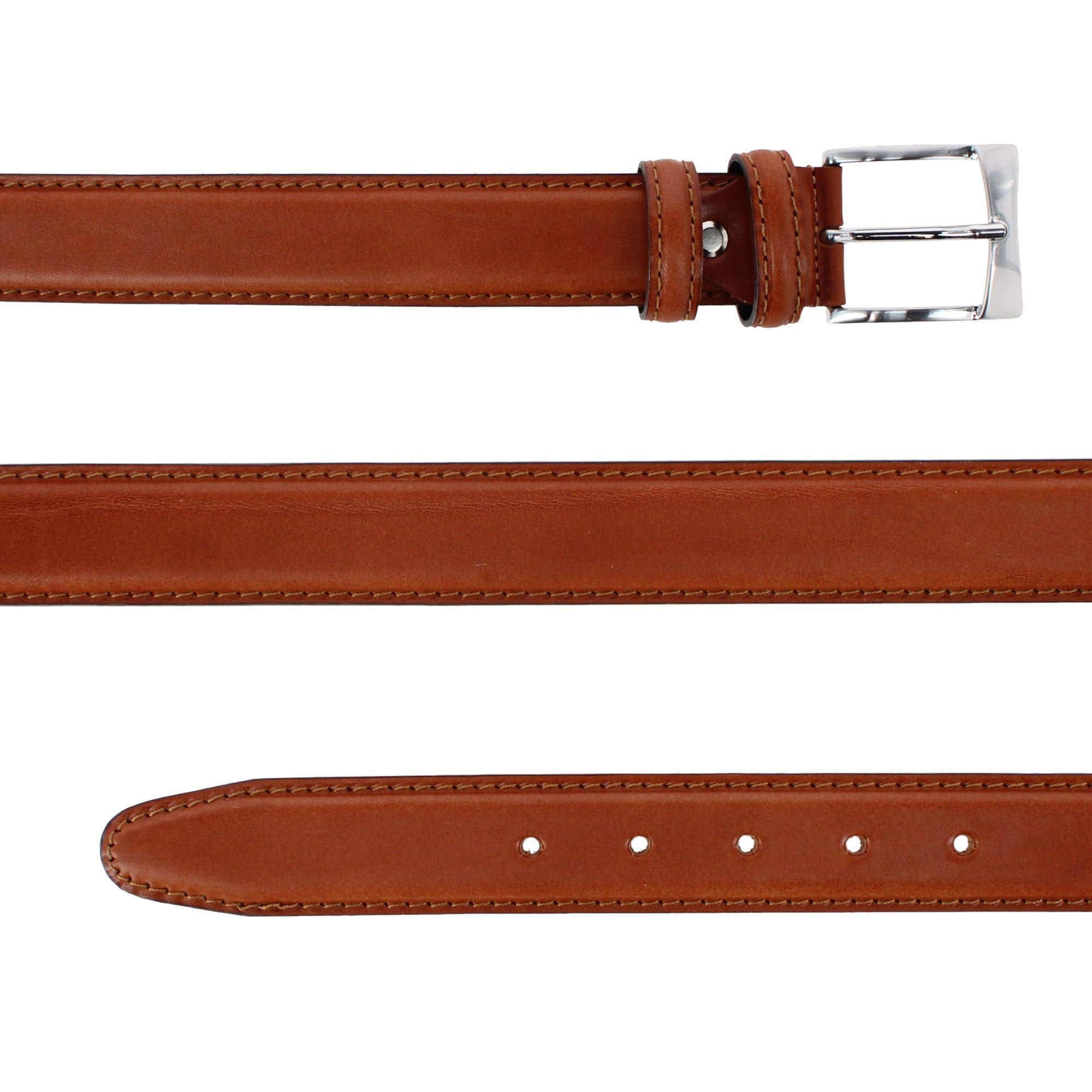 Vincenzo 35mm Premium Italian Leather Contrast Stitch Casual Dress Belt - Image 6