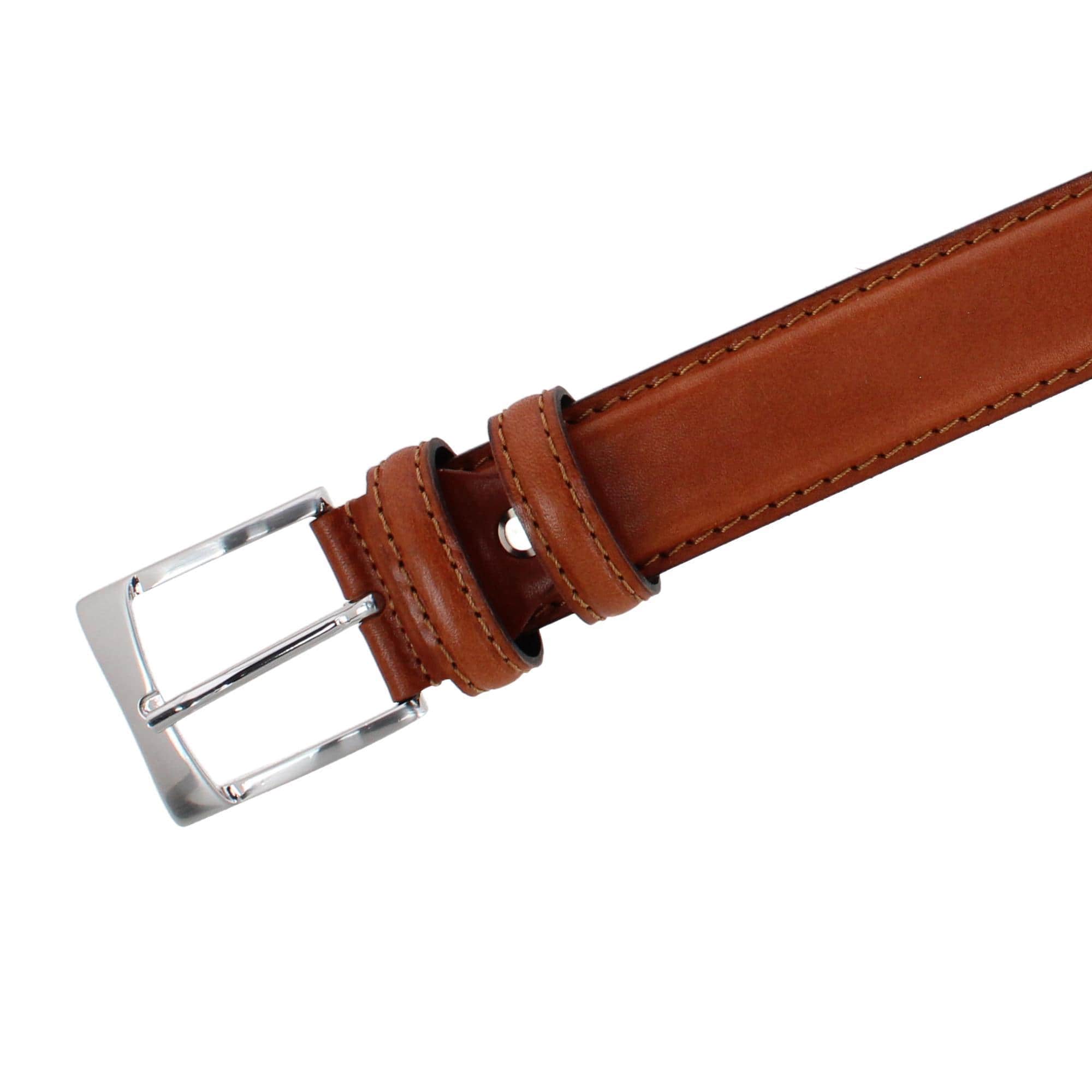 Vincenzo 35mm Premium Italian Leather Contrast Stitch Casual Dress Belt - Image 8