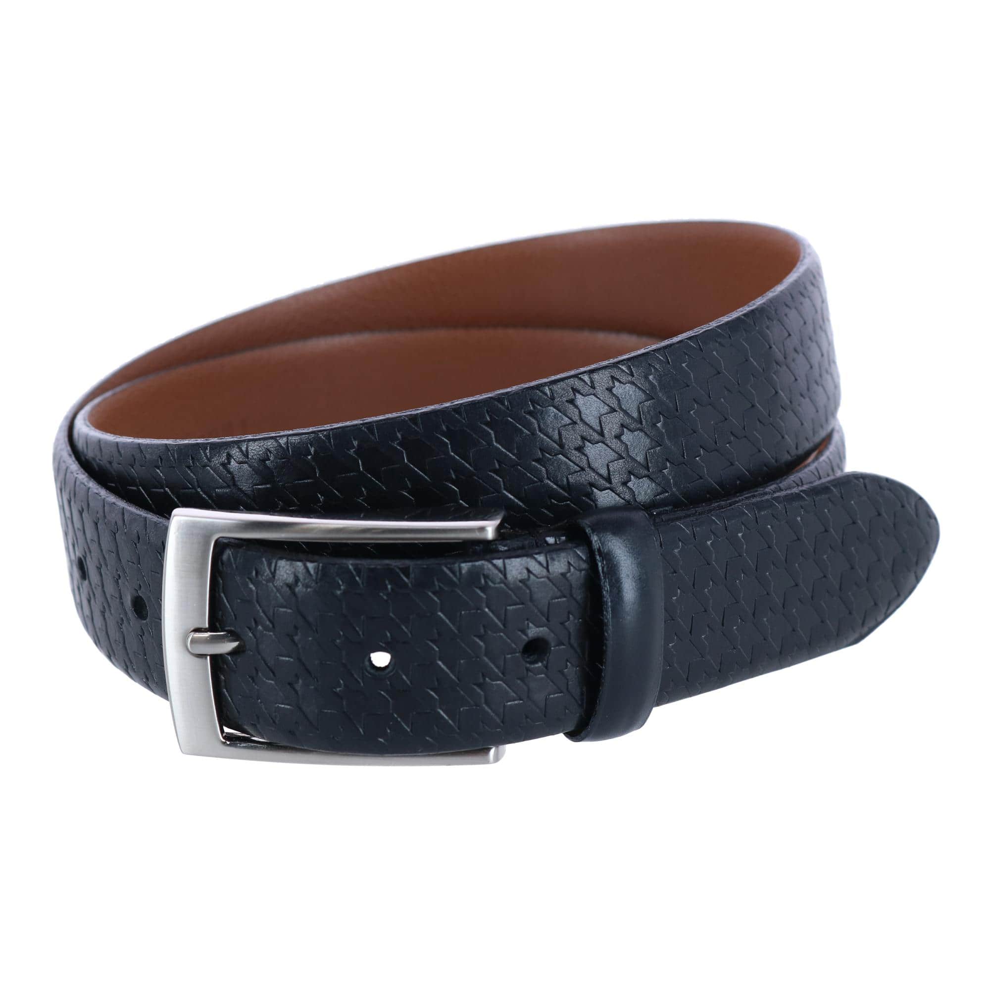 Watson Houndstooth Embossed 35mm Leather Belt - Image 2