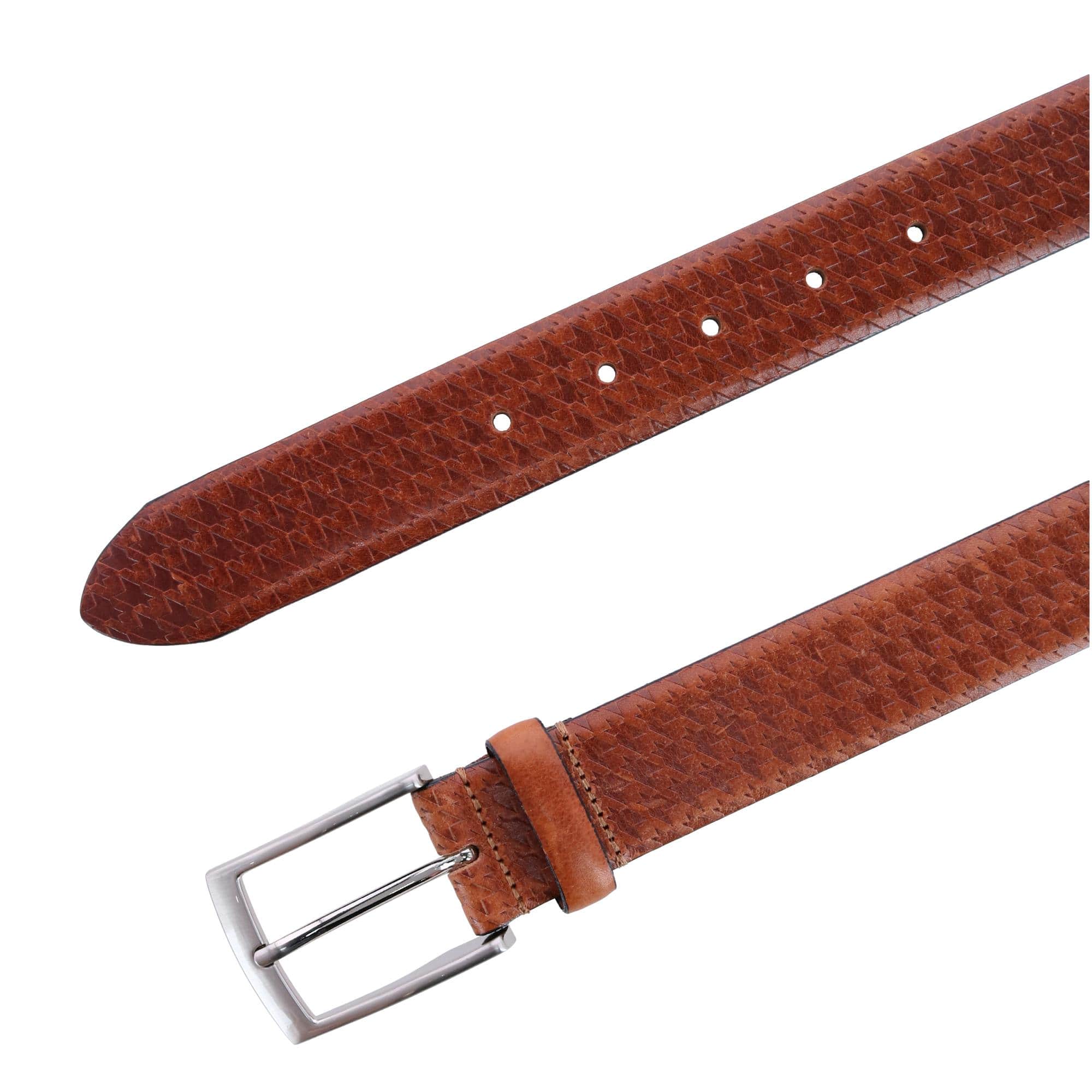 Watson Houndstooth Embossed 35mm Leather Belt - Image 5