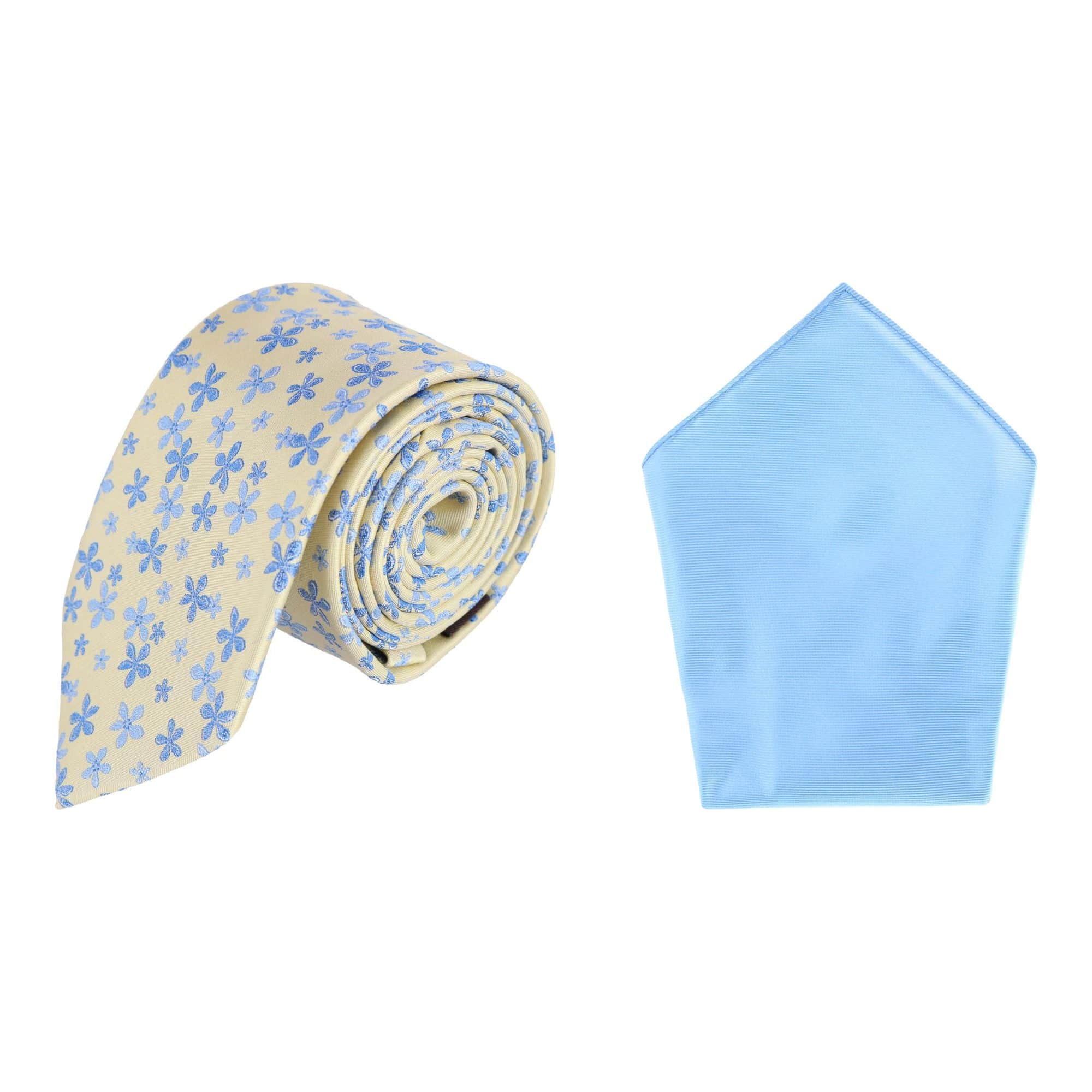 Weldon Floral Silk Necktie & Gatsby Pocket Square Bundle - Image 2