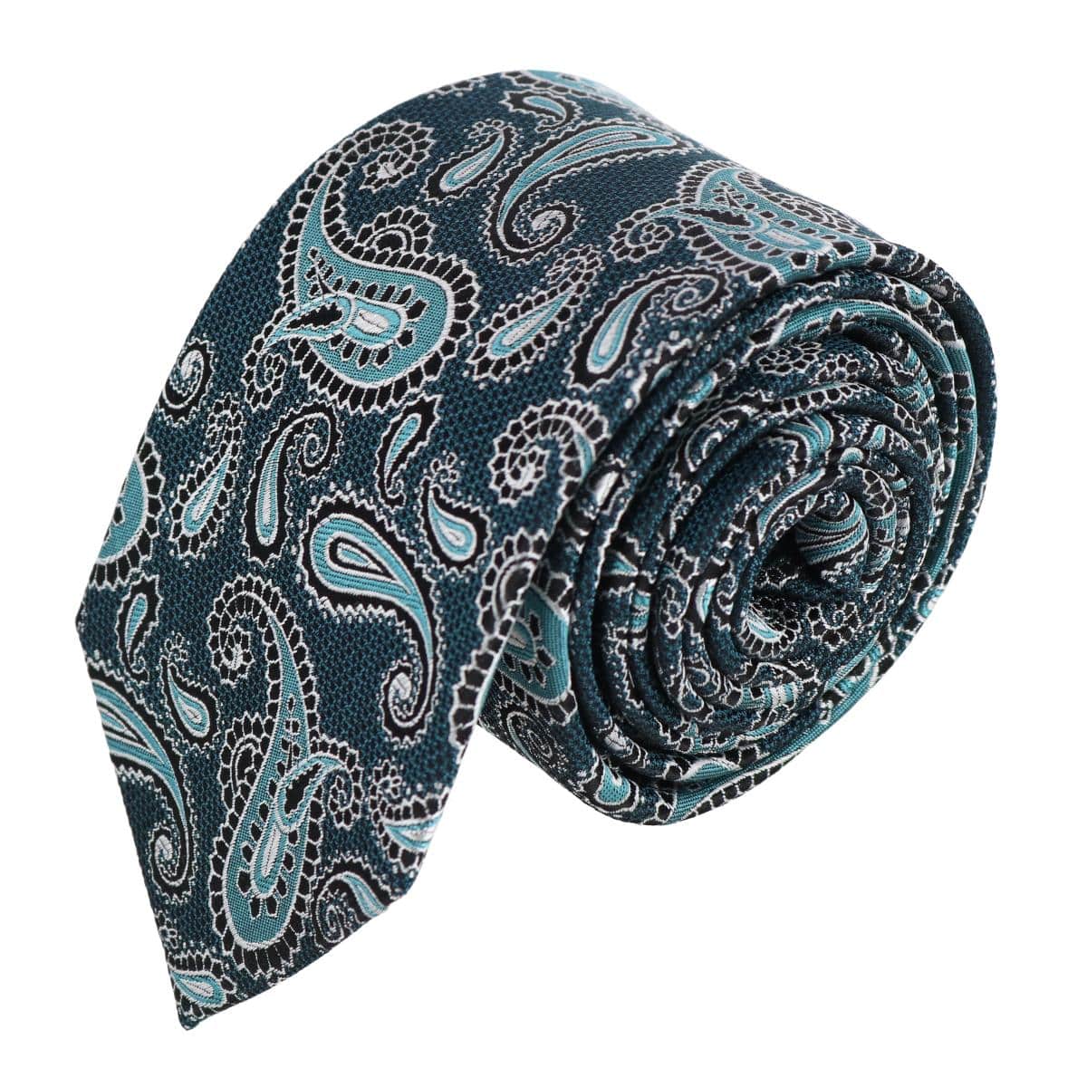 Wharton Wavy Paisley Silk Novelty Necktie - Image 2