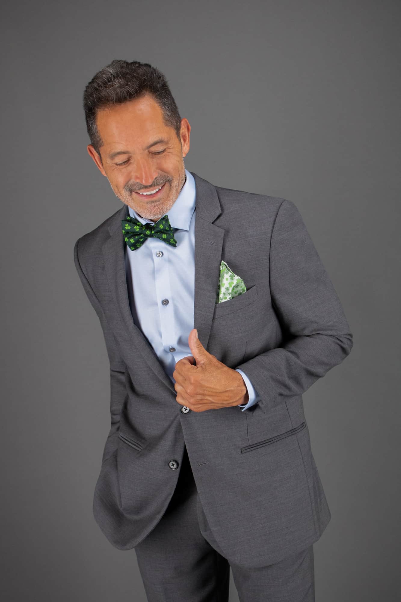 White Shamrock Novelty Silk 12x12 Pocket Square - Image 5