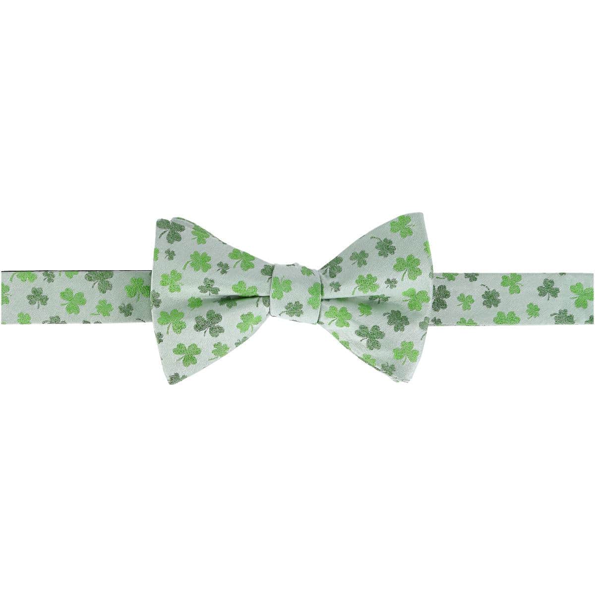 White Shamrock Novelty Silk Bow Tie - Image 2