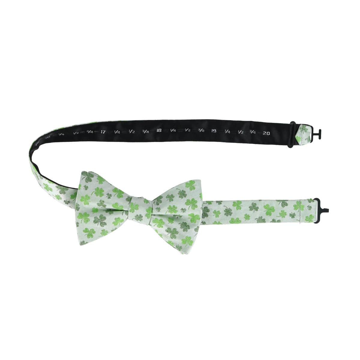 White Shamrock Novelty Silk Bow Tie - Image 3