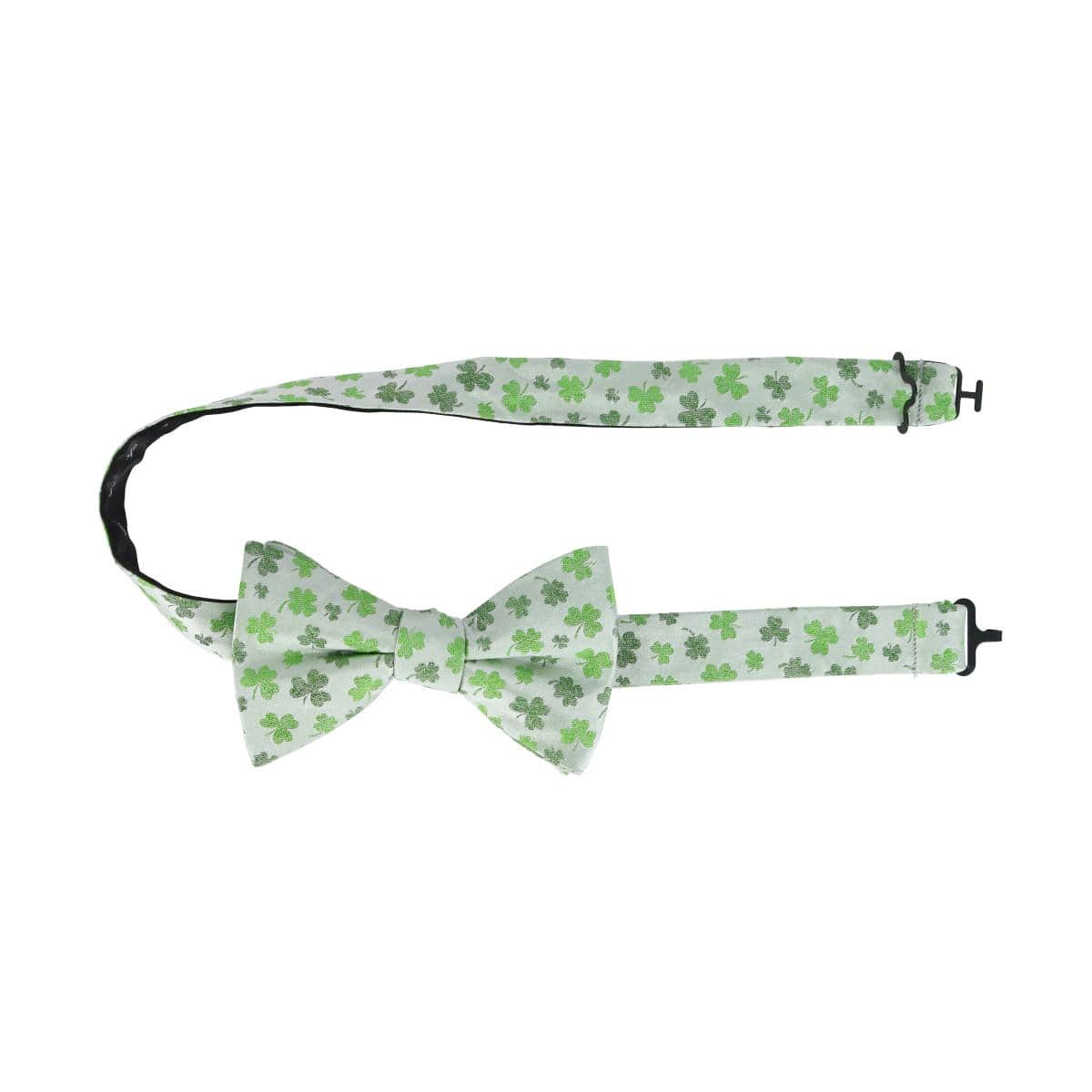 White Shamrock Novelty Silk Bow Tie - Image 4
